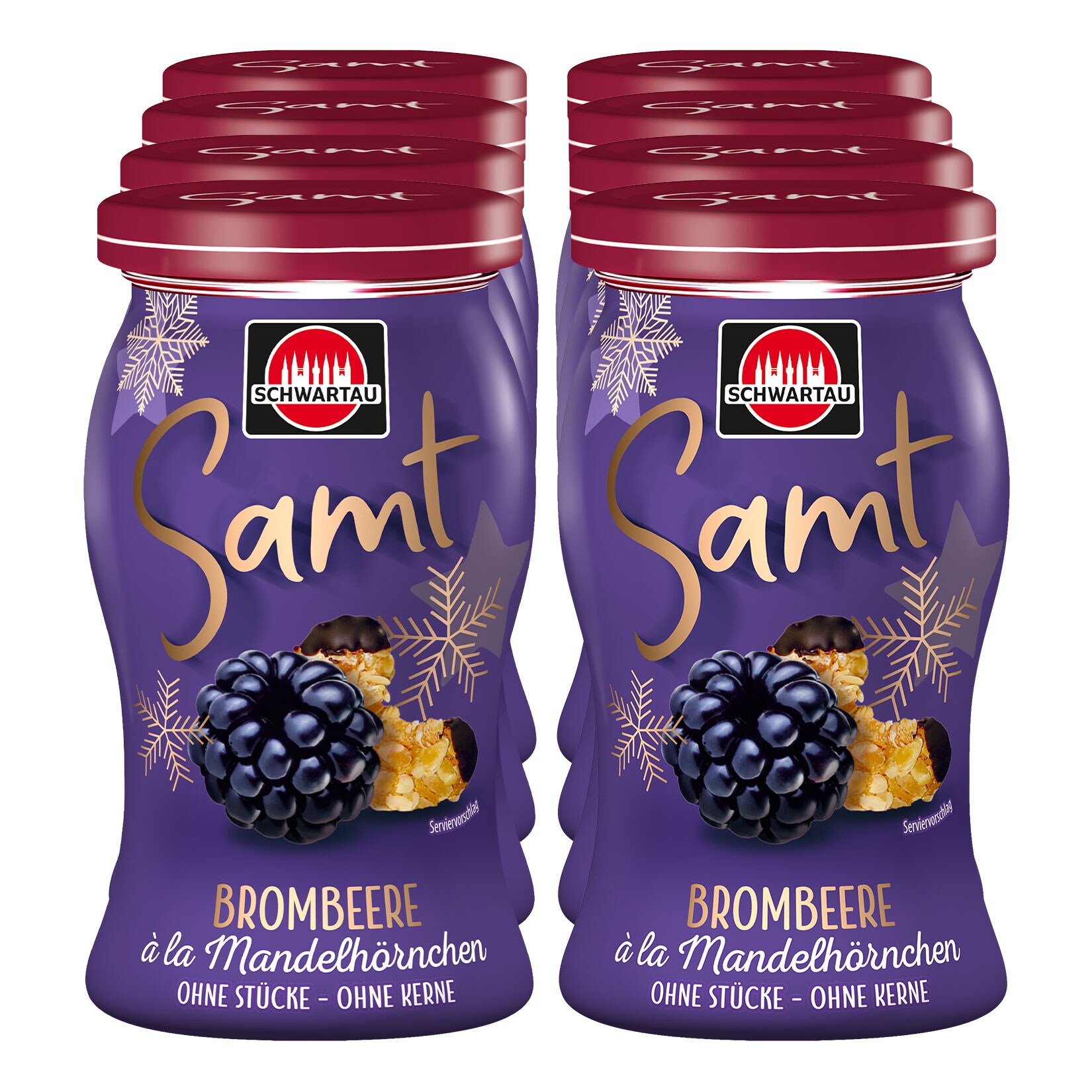 Schwartau Samt Brombeere &agrave; la Mandelh&ouml;rnchen 270 g, 8er Pack - Bild 1