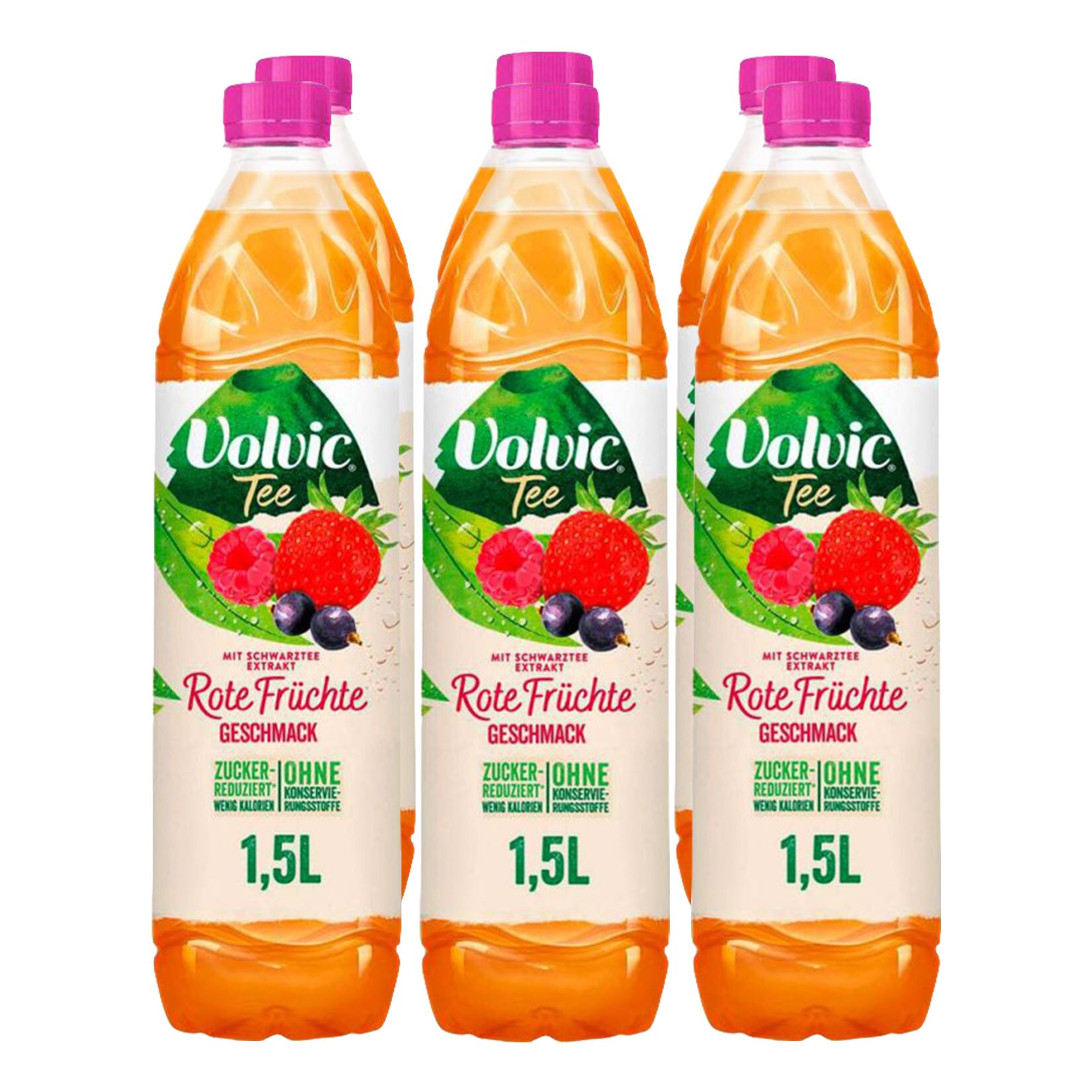 Volvic Tee Rote Fr&uuml;chte 1,5 Liter, 6er Pack - Bild 1