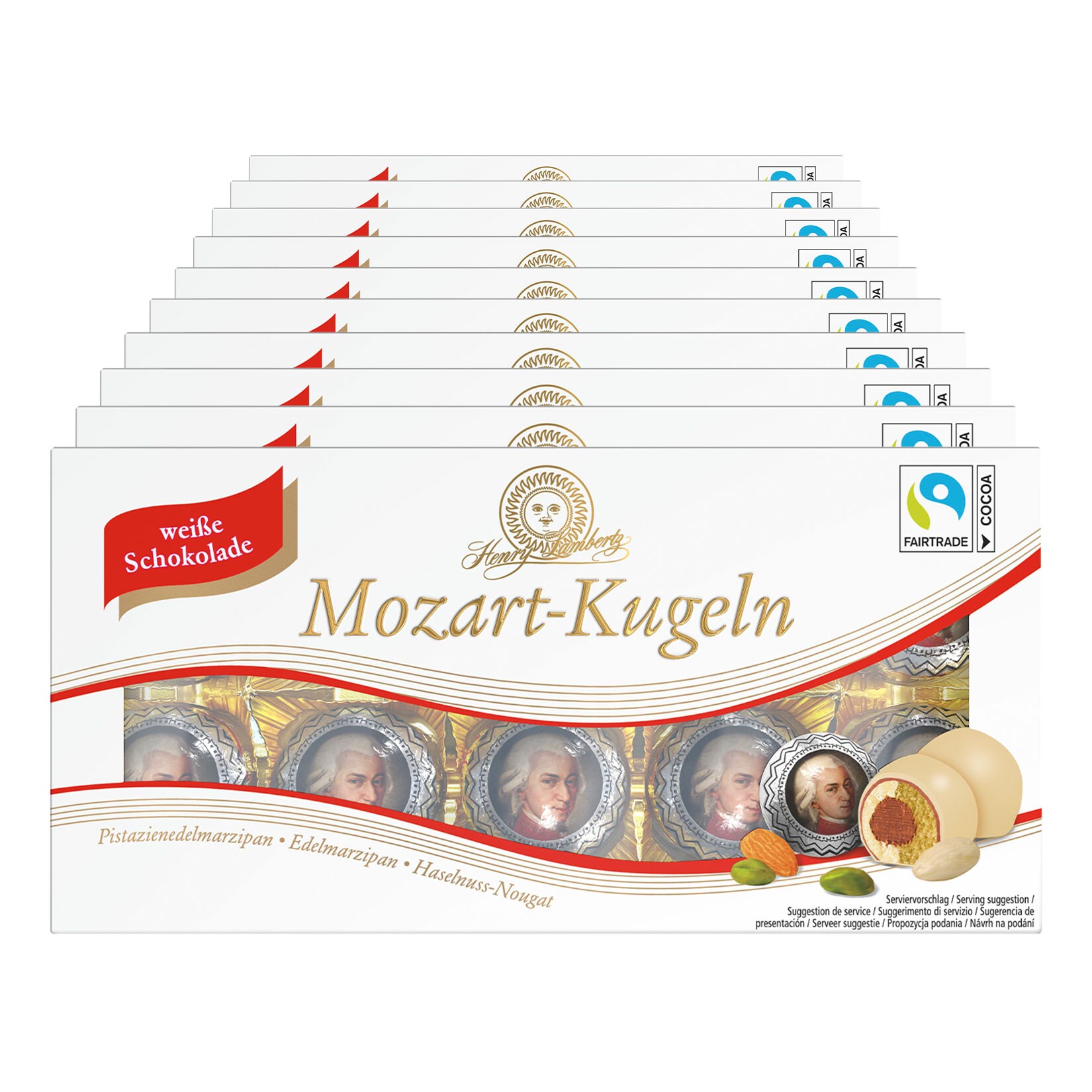 Lambertz Mozartkugeln wei&szlig; 200 g, 10er Pack - Bild 1