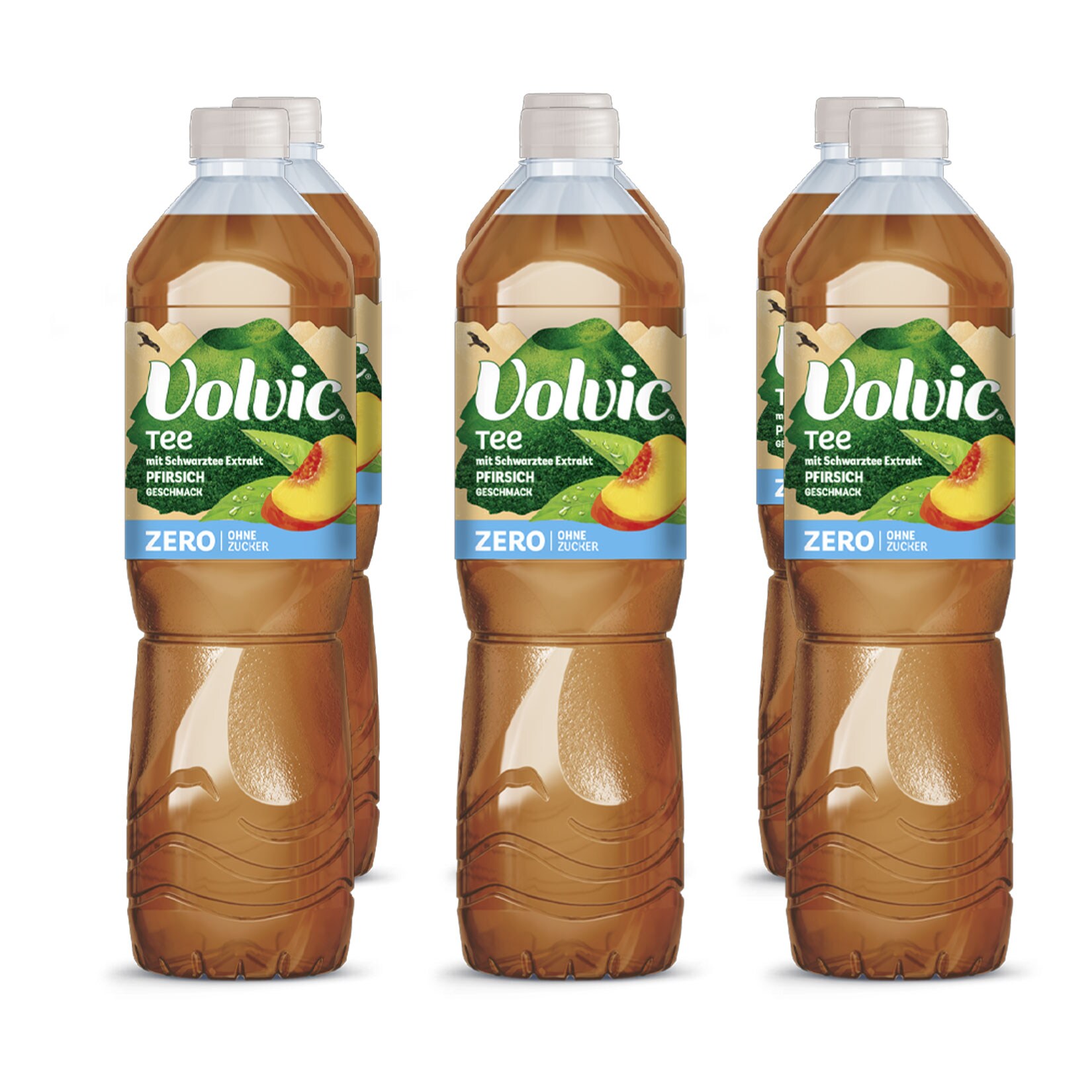 Volvic Tee Zero Pfirsich 1,5 Liter, 6er Pack - Bild 1