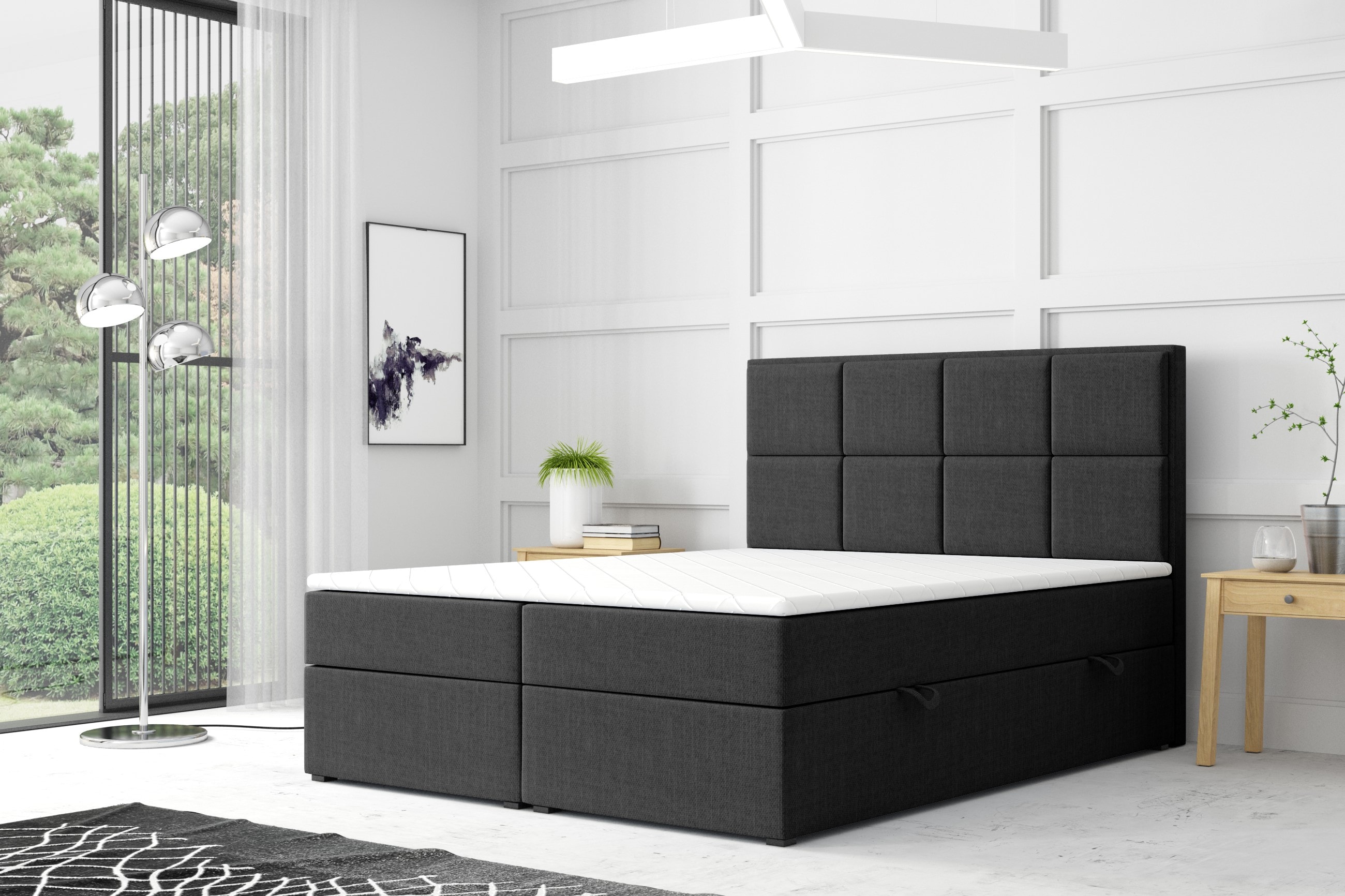 M-Punkt GmbH Boxspringbett NEAPEL mit Bettkasten 180 x 200 cm Schwarz - versch. Ausf&uuml;hrungen - Bild 1