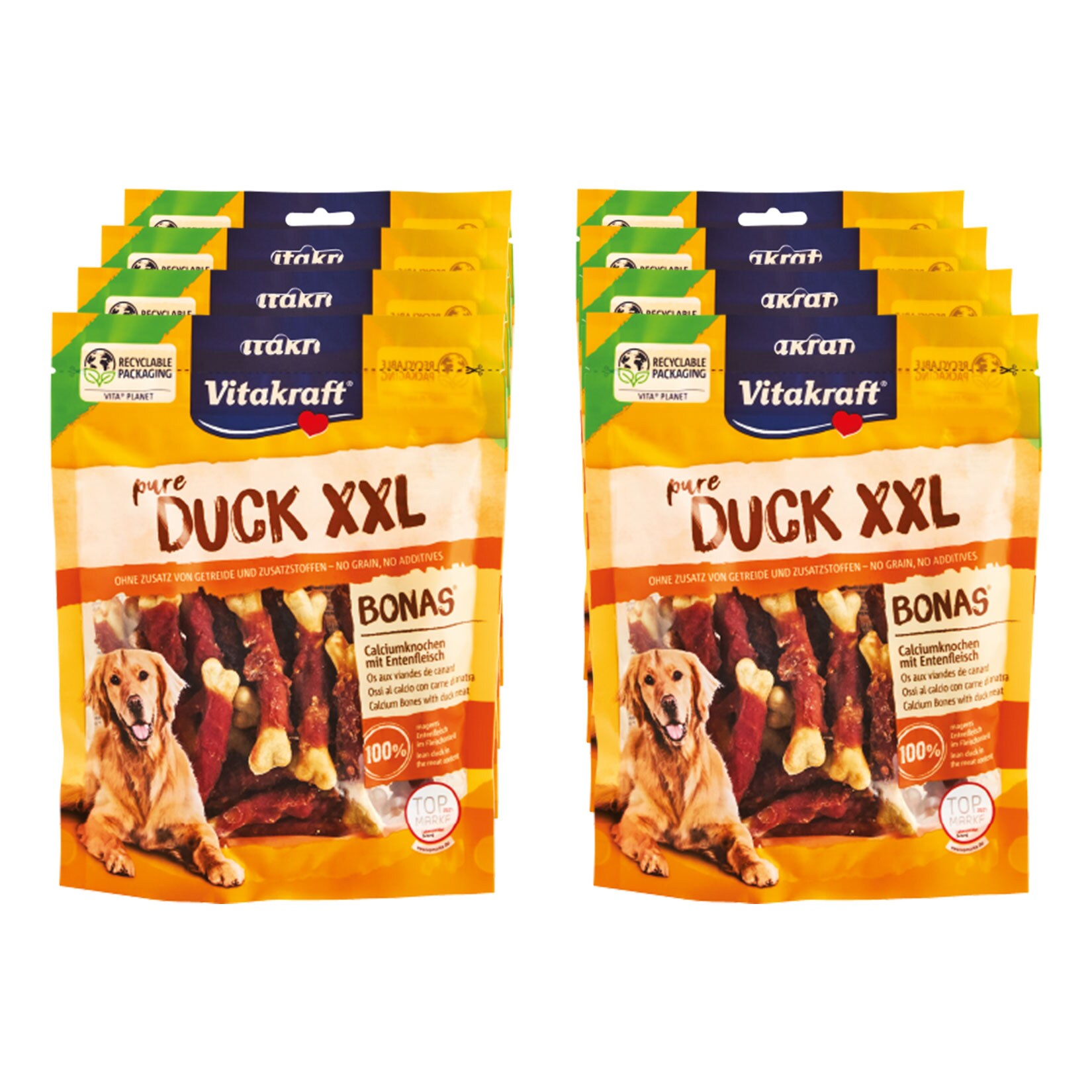 Vitakraft Duck Bonas XXL Calciumknochen mit Entenfleisch 200 g, 8er Pack - Bild 1