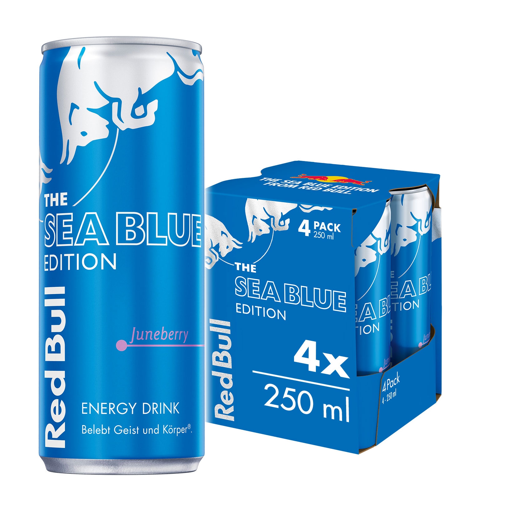 Red Bull Energy Drink Sea Blue Edition Juneberry 0,25 Liter Dose, 4er Pack - Bild 1