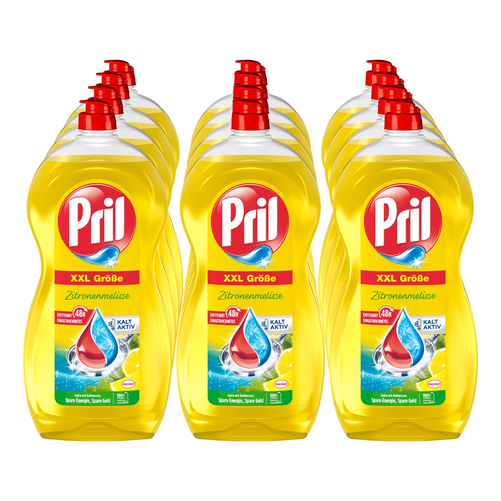 Pril Sp&uuml;lmittel Zitronenmelisse XXL 1,2 Liter, 12er Pack - Bild 1