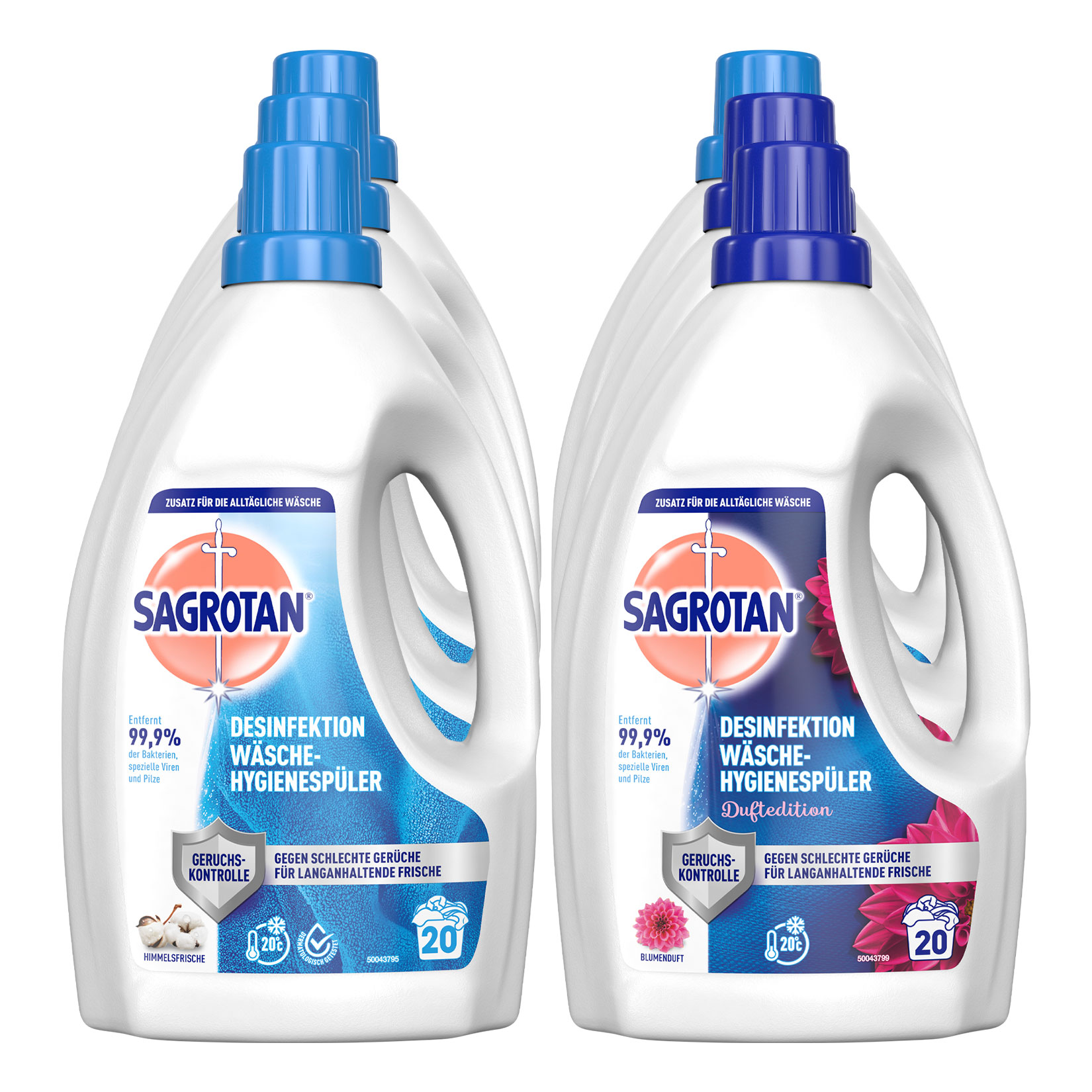 Sagrotan W&auml;sche-Hygienesp&uuml;ler 1,5 Liter, verschiedene Sorten, 6er Pack - Bild 1