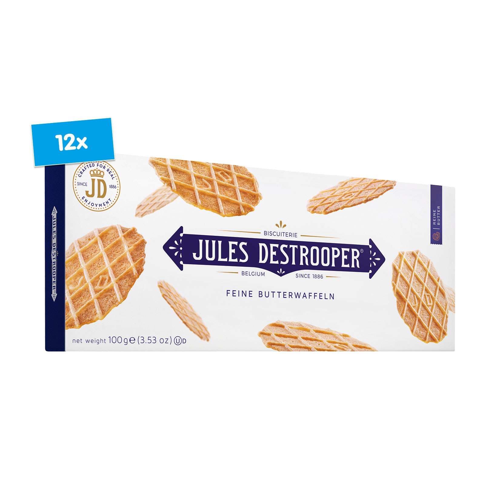 Schulte Destrooper Butterwaffeln 100 g, 12er Pack - Bild 1
