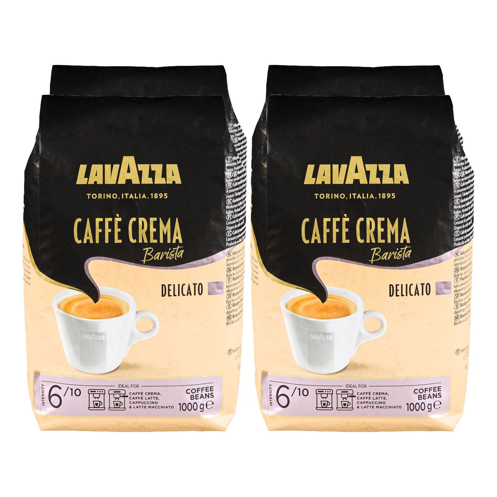 Lavazza Caffe Crema Barista Delicato 1 kg, 4er Pack - Bild 1