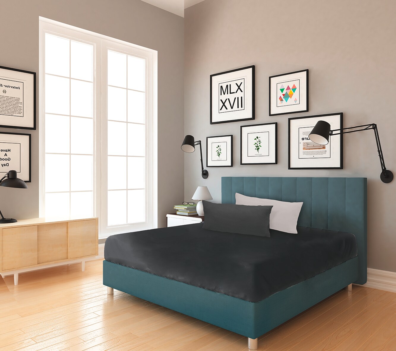 Kissenbezug Cashmere 40x80cm 2er Pack - anthrazit - Bild 1