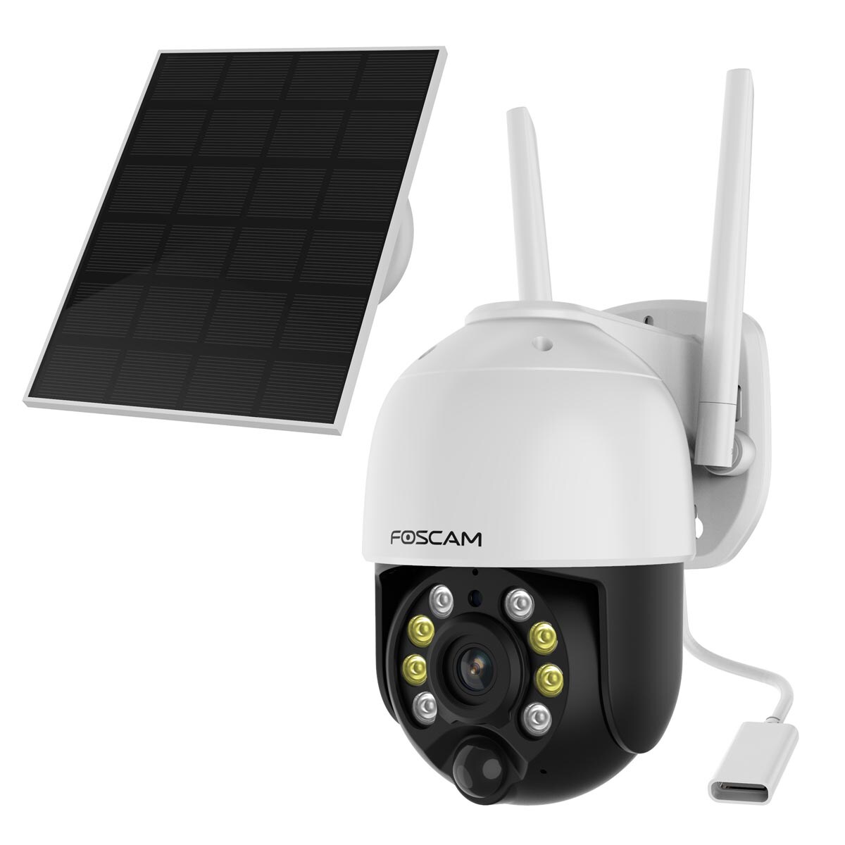 Foscam B4 batteriebetriebene 2K 4 MP WLAN-Überwachungskamera mit Schwenk- und Neigefunktion, inkl. Solarpanel | 06954836057032