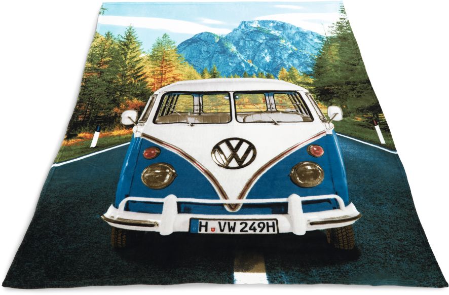 VW Bulli Fleecedecke - blau - Bild 1