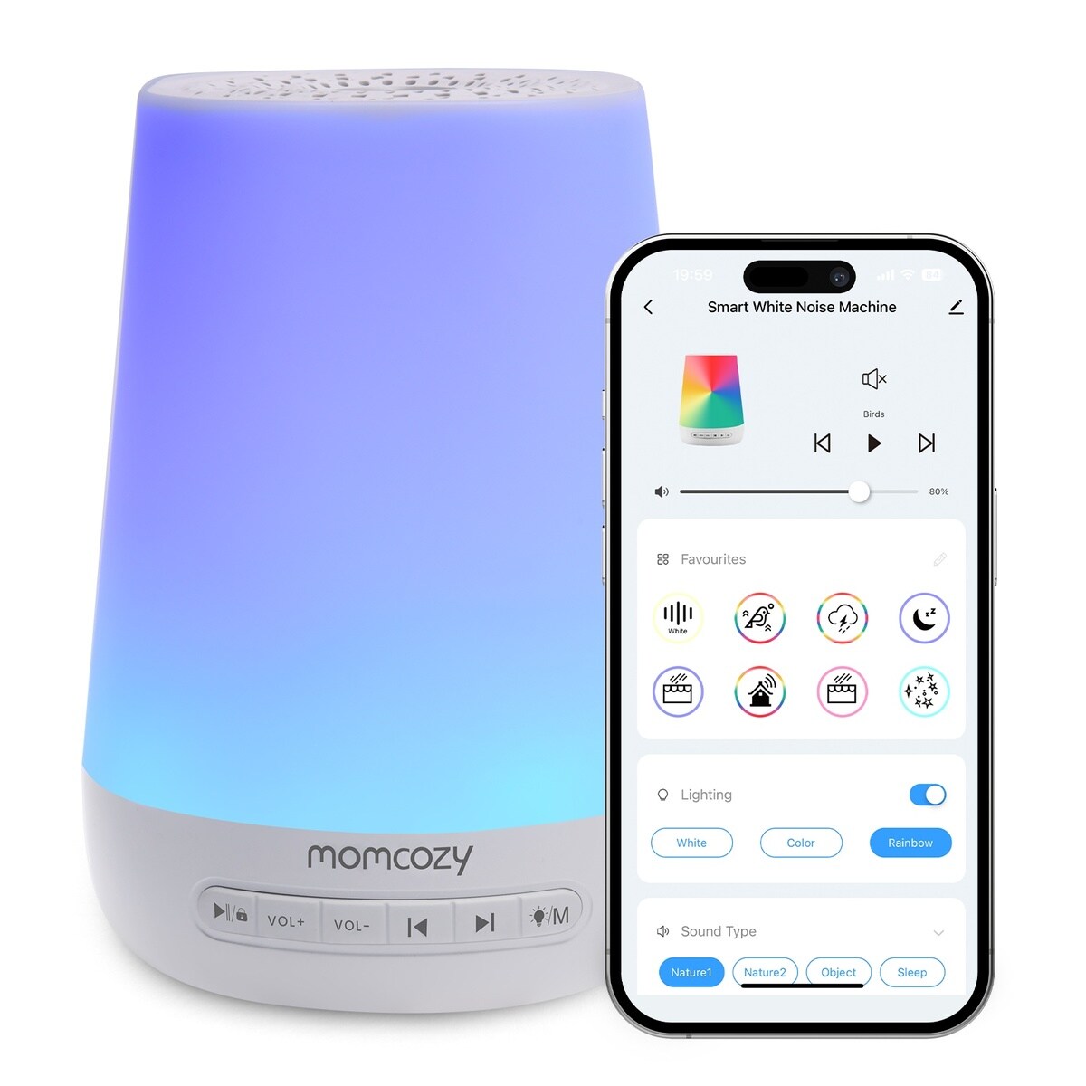 Momcozy Baby Sound Maschine - App gesteuert