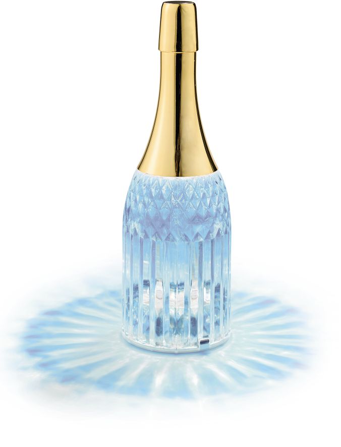 Tischleuchte in Kristalloptik mit LED Lichteffekt - Sektflasche - Bild 1