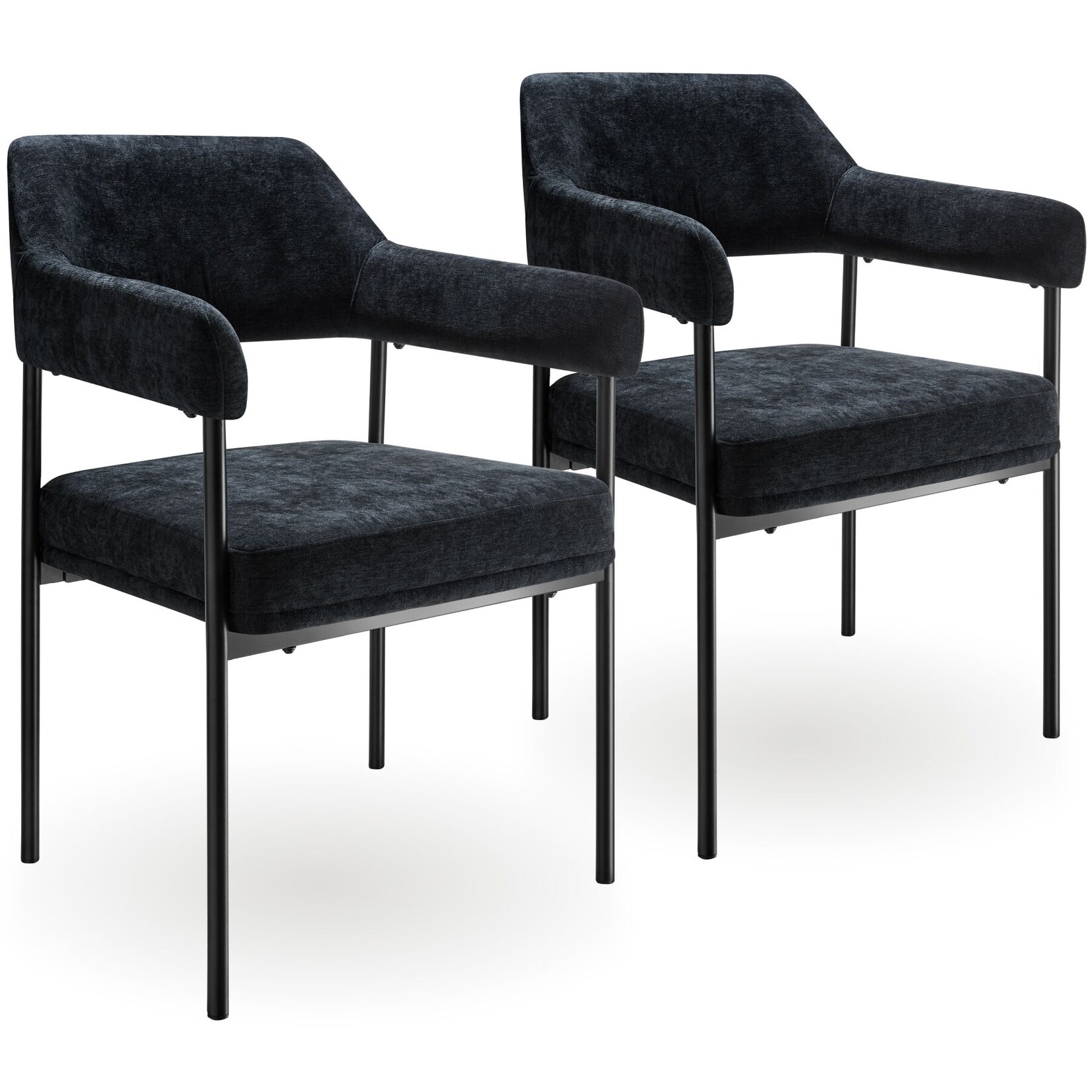 tectake® Armlehnstuhl, gepolstert, schlanke, pulverbeschichtete Stahlbeine, 58 x 62 x 85 cm