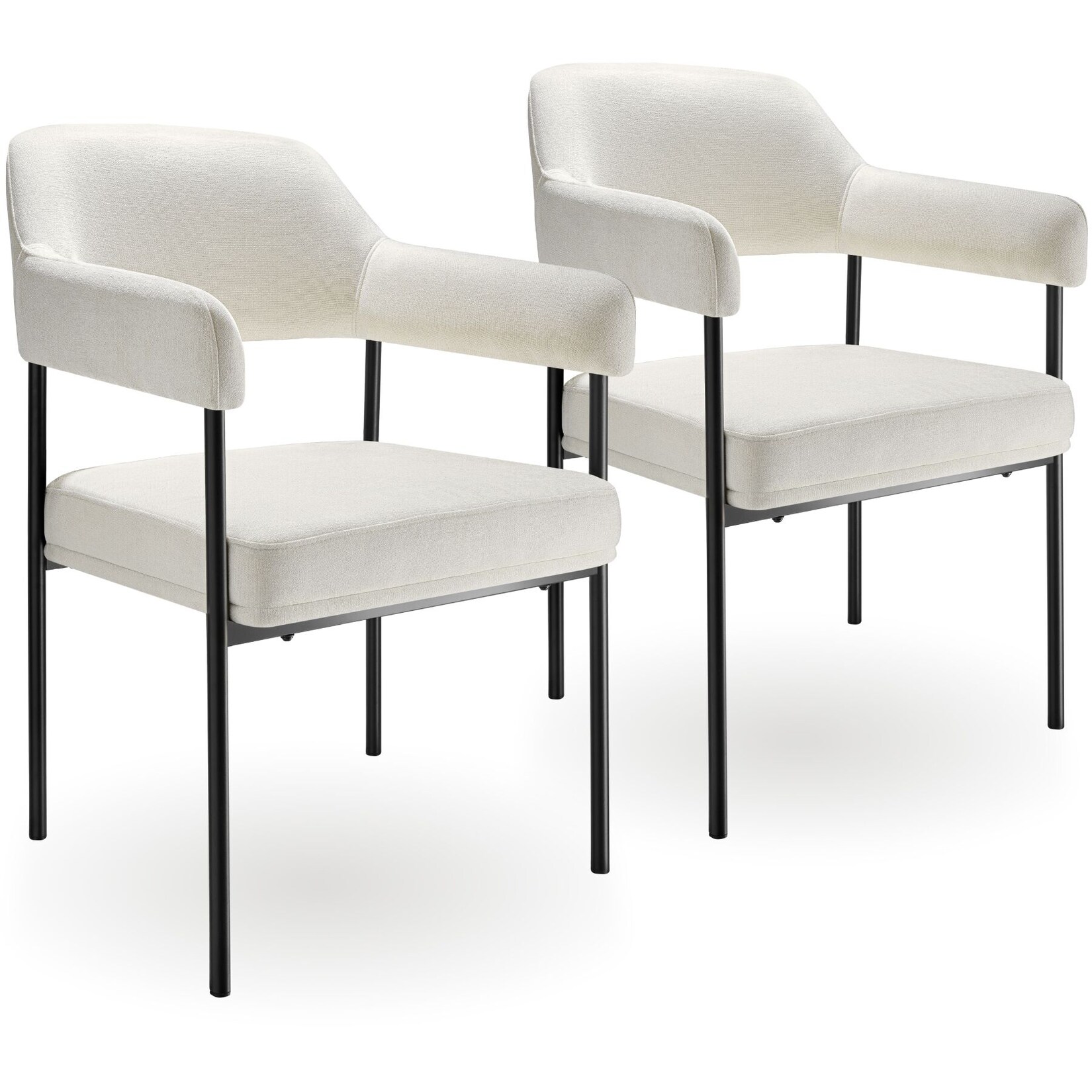 tectake® Armlehnstuhl, gepolstert, schlanke, pulverbeschichtete Stahlbeine, 58 x 62 x 85 cm