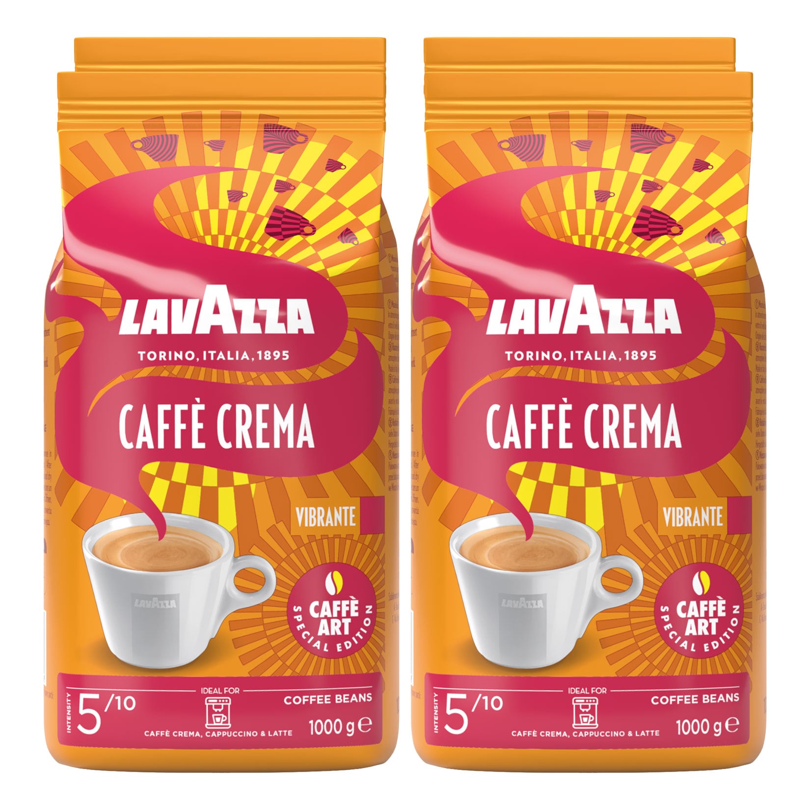 Lavazza ganze Kaffeebohnen Spezial Edition Vibrante 1 kg, 4er Pack - Bild 1