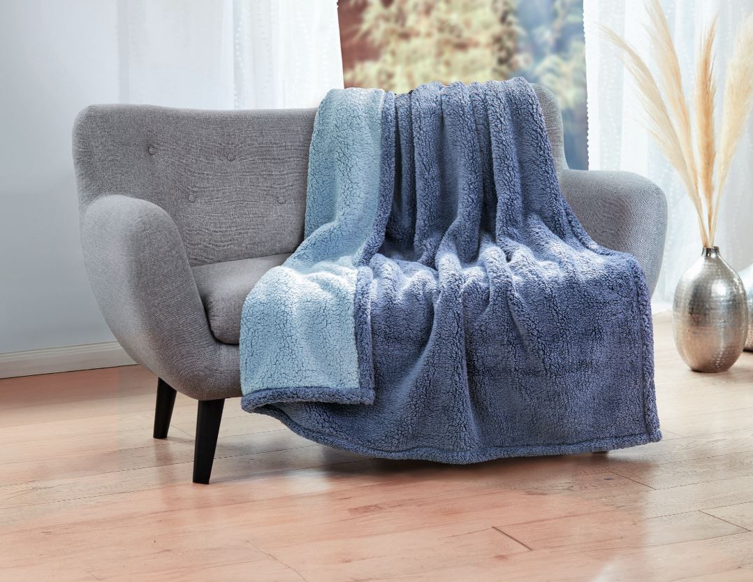 Dekor Wohndecke Sherpa 150x200 cm - blau - Bild 1