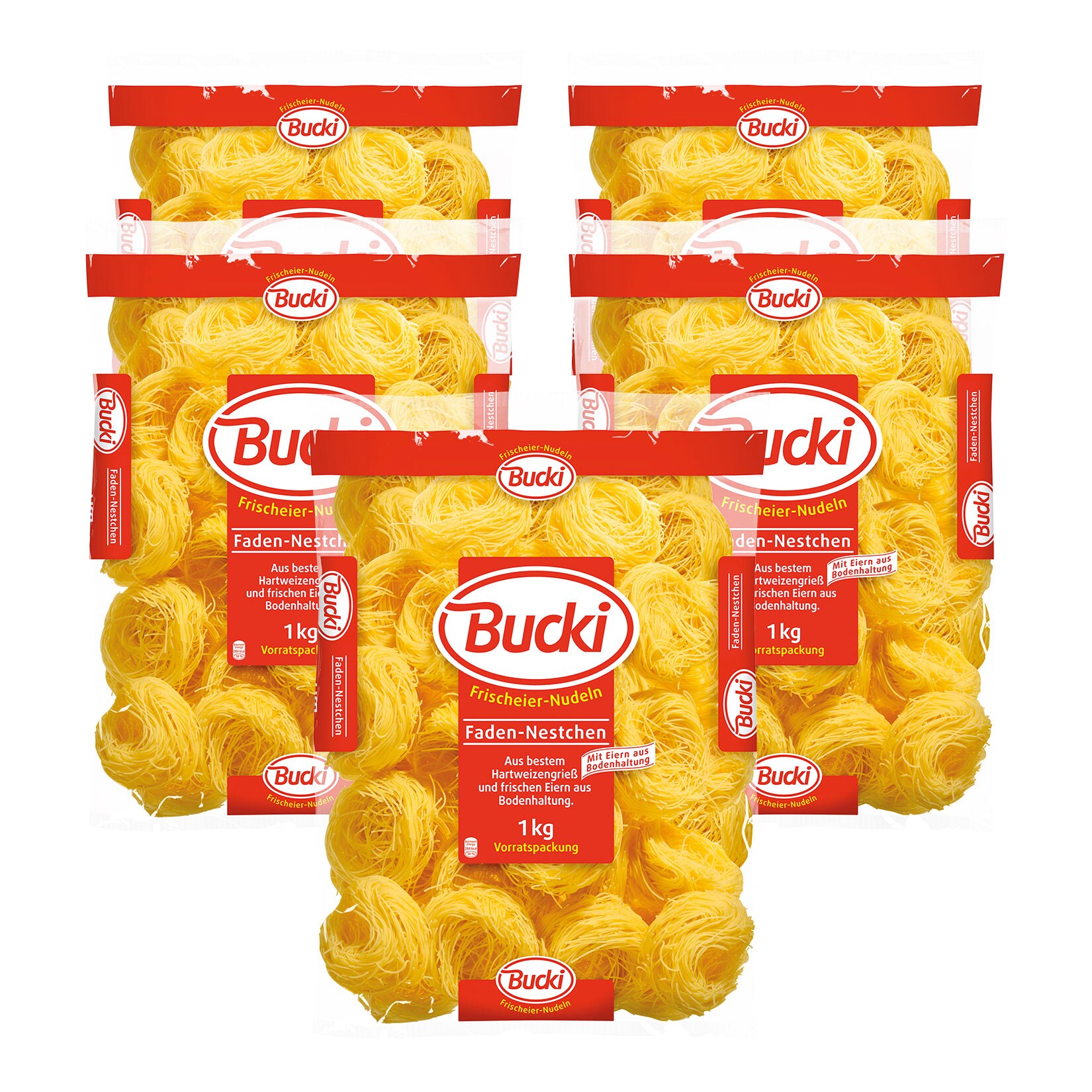 Bucki Faden-Nestchen 1 kg, 5er Pack - Bild 1