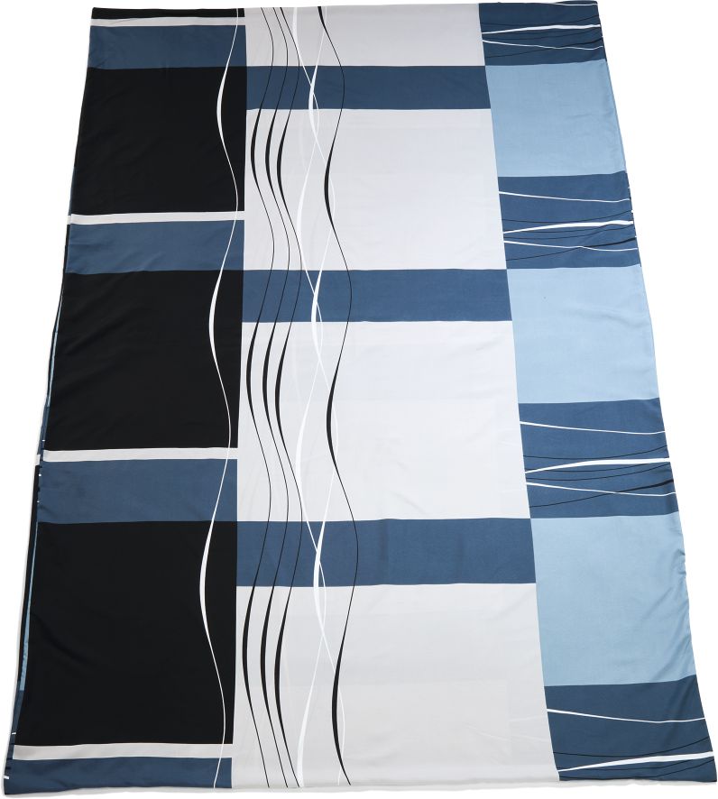 Microfaser-Bettw&auml;sche 135/200+80/80 cm - Welle blau - Bild 1