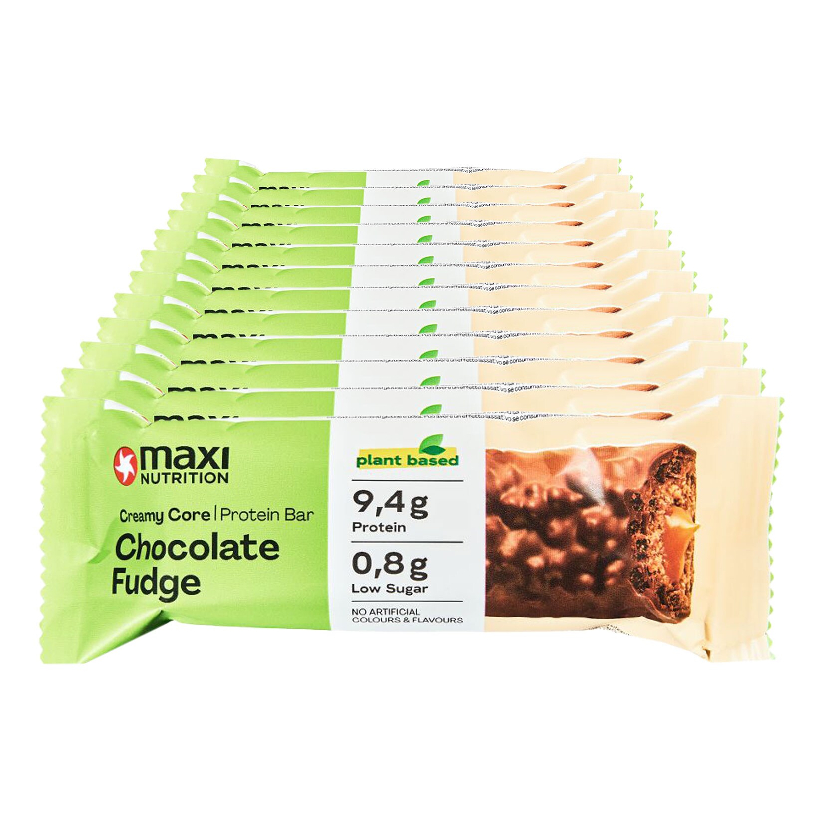 MaxiNutrition Proteinriegel Chocolate Fudge Vegan 45 g, 12er Pack - Bild 1