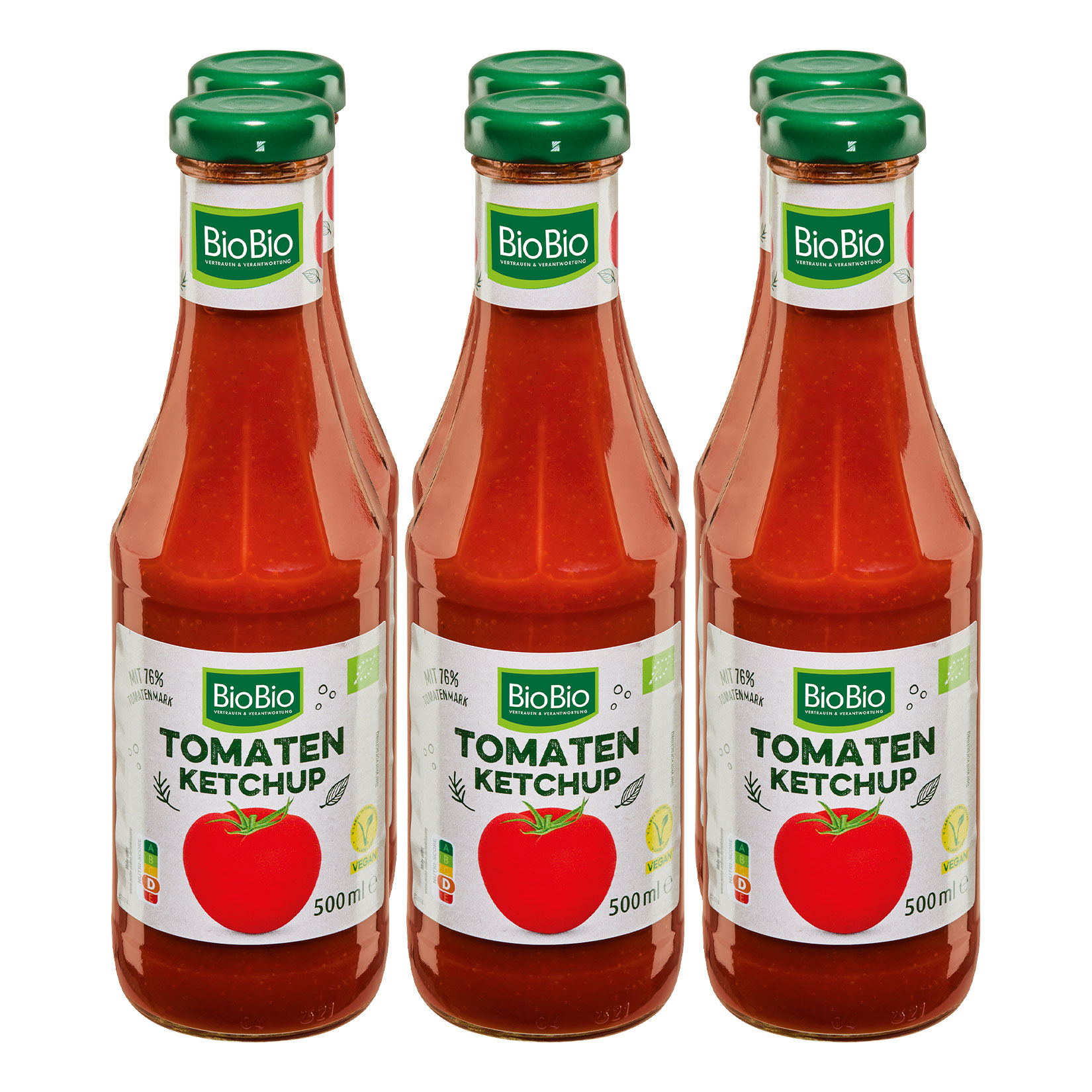 BioBio Tomatenketchup 500ml, 6er Pack - Bild 1
