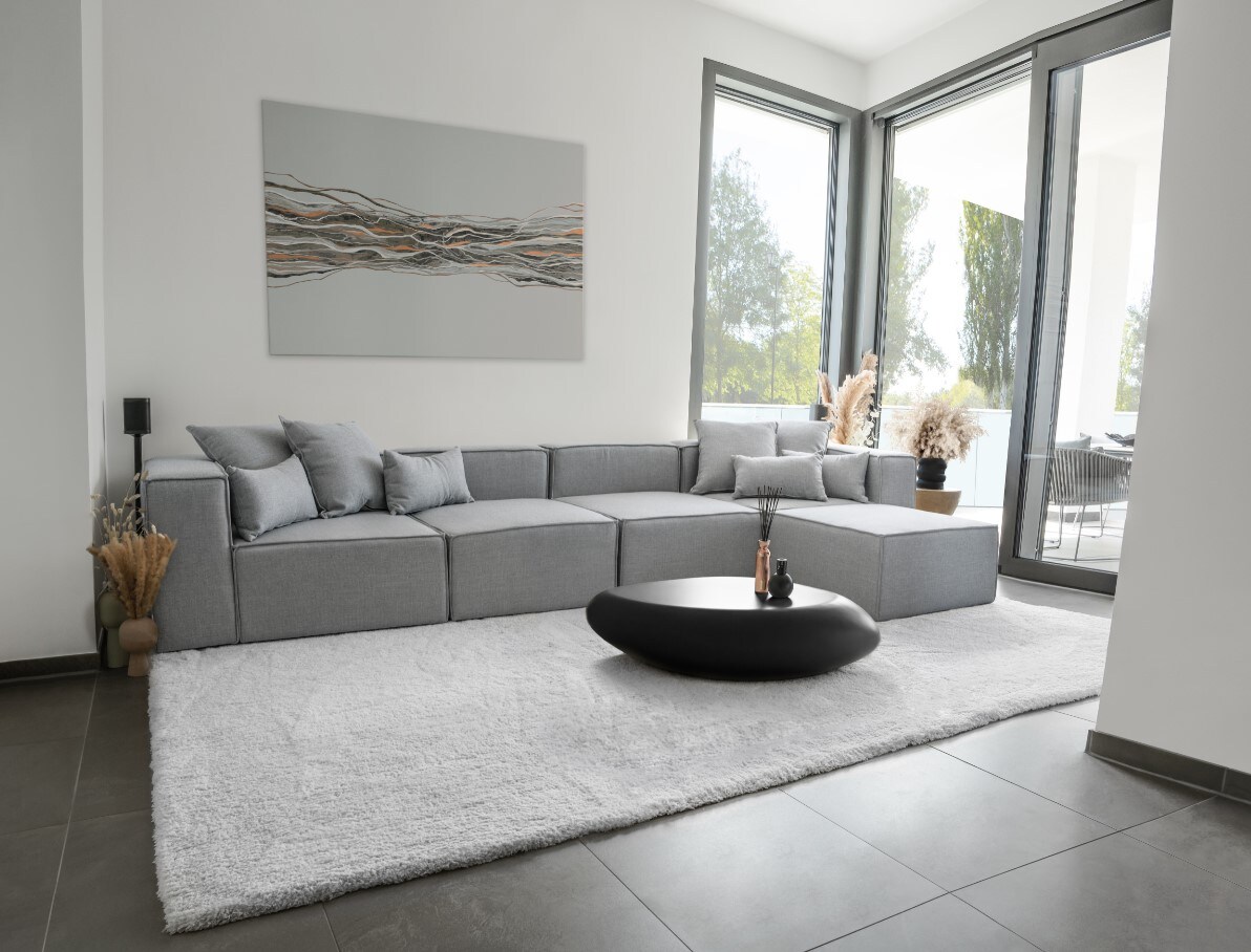 HOME DELUXE Modulares Sofa VERONA XL Hellgrau - versch. Ausf&uuml;hrungen - Bild 1