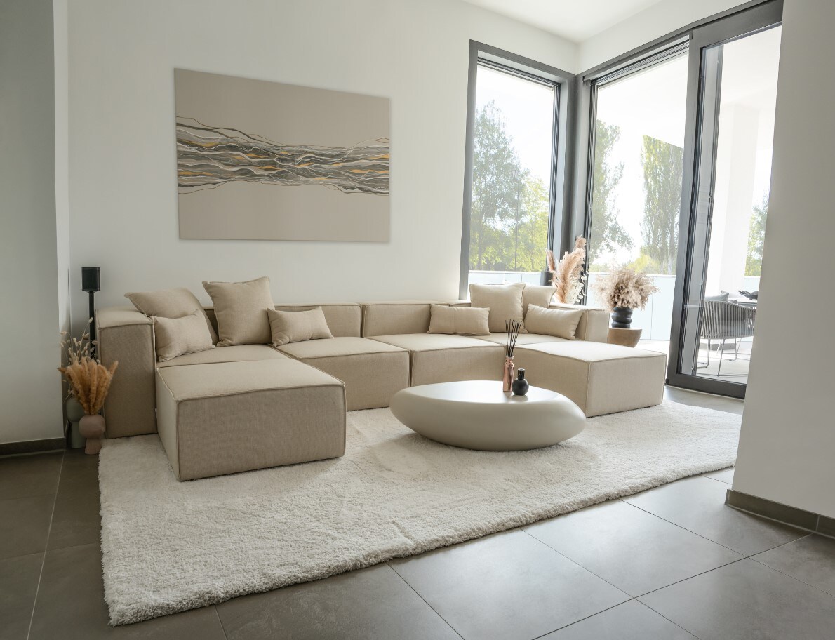 HOME DELUXE Modulares Sofa VERONA XXL Beige - versch. Ausf&uuml;hrungen - Bild 1
