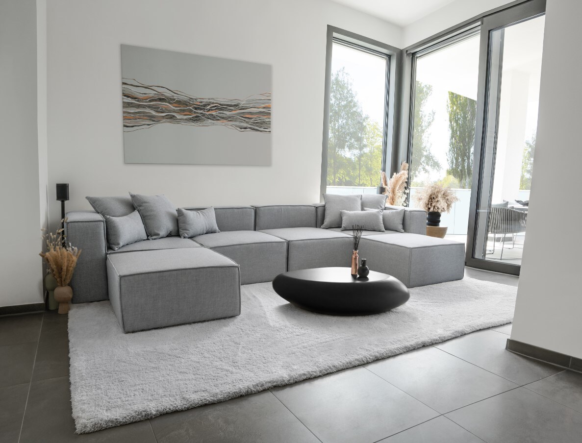HOME DELUXE Modulares Sofa VERONA XXL Hellgrau - versch. Ausf&uuml;hrungen - Bild 1