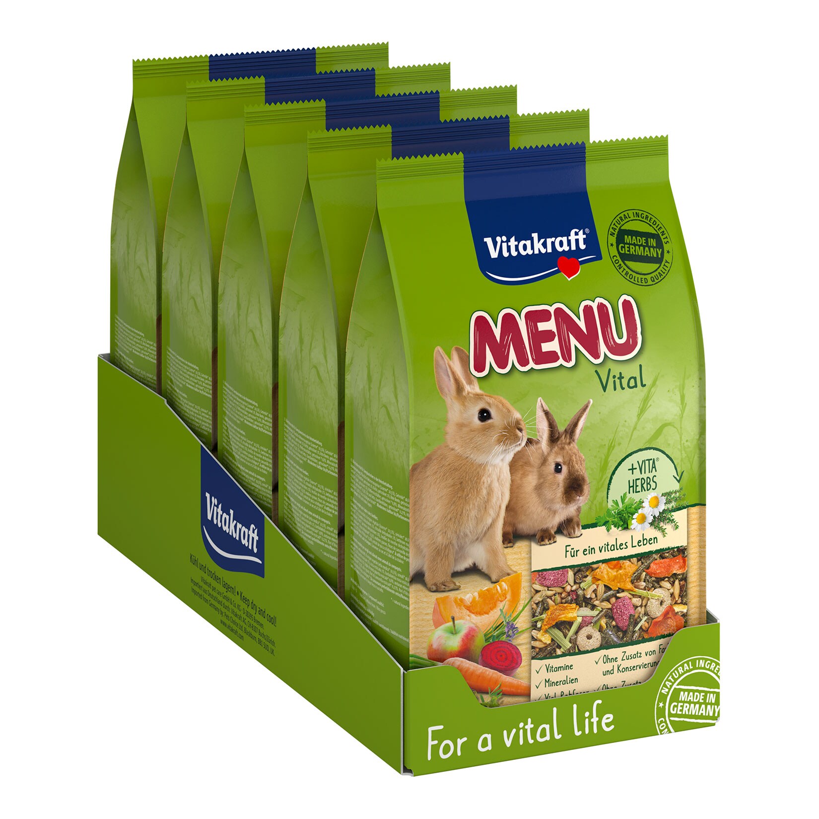 Vitakraft Menu Vital Zwergkaninchen 1kg, 5er Pack - Bild 1