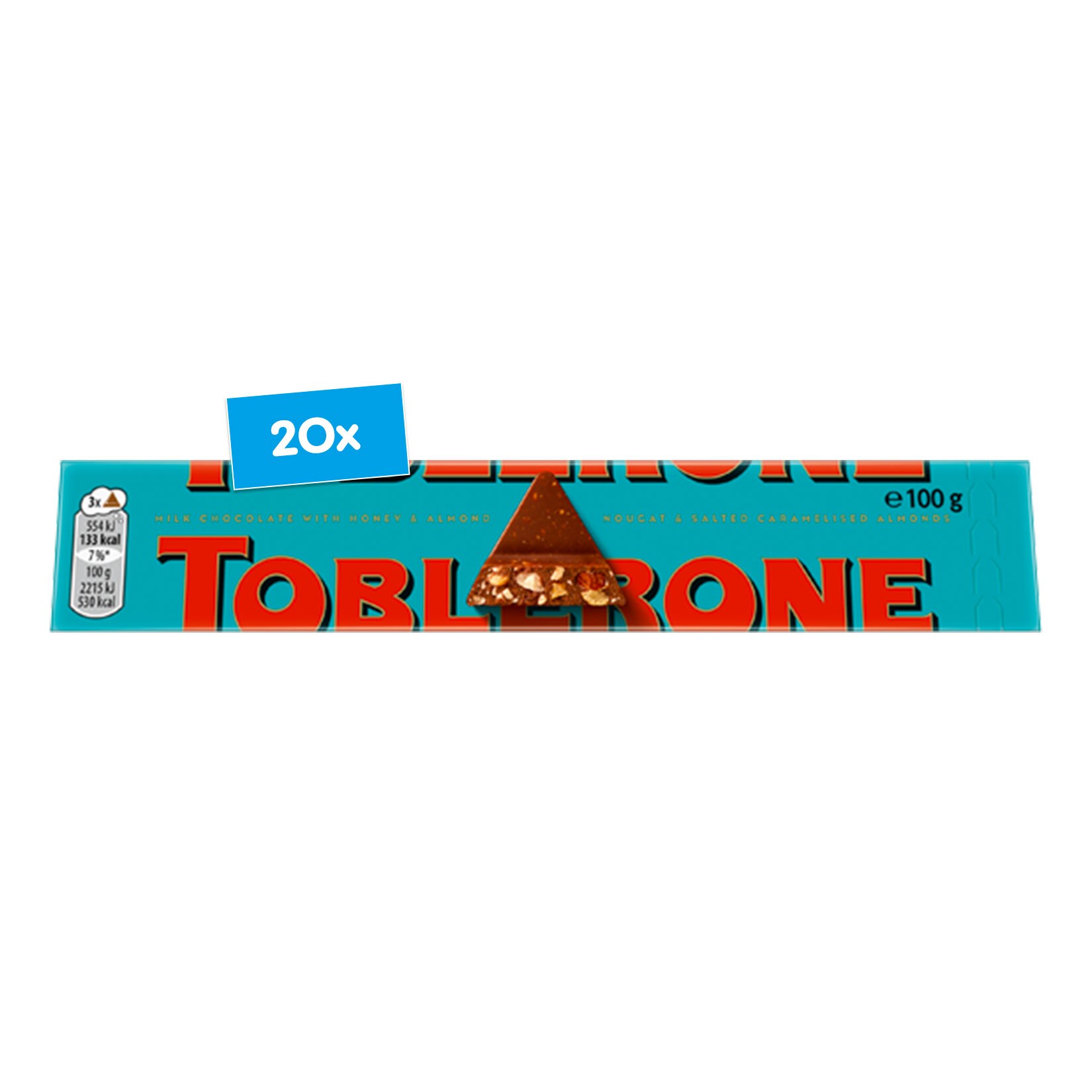 Toblerone Crunchy Almond 100 g, 20er Pack - Bild 1