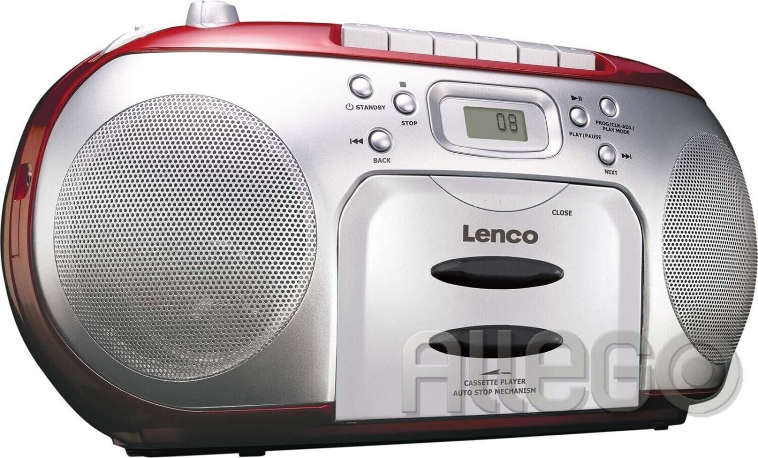 Lenco SCD-420RD Boombox mit CD, Kassette und Kopfhöreranschluss