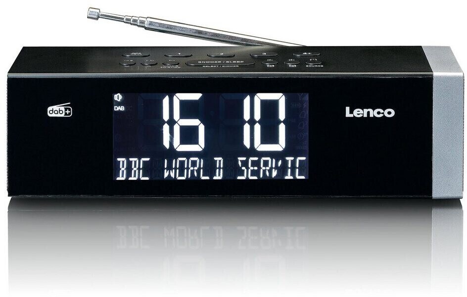 Lenco CR-640BK DAB+/FM Stereo Uhrenradio mit Bluetooth und 2×4 Watt RMS | 08711902079026
