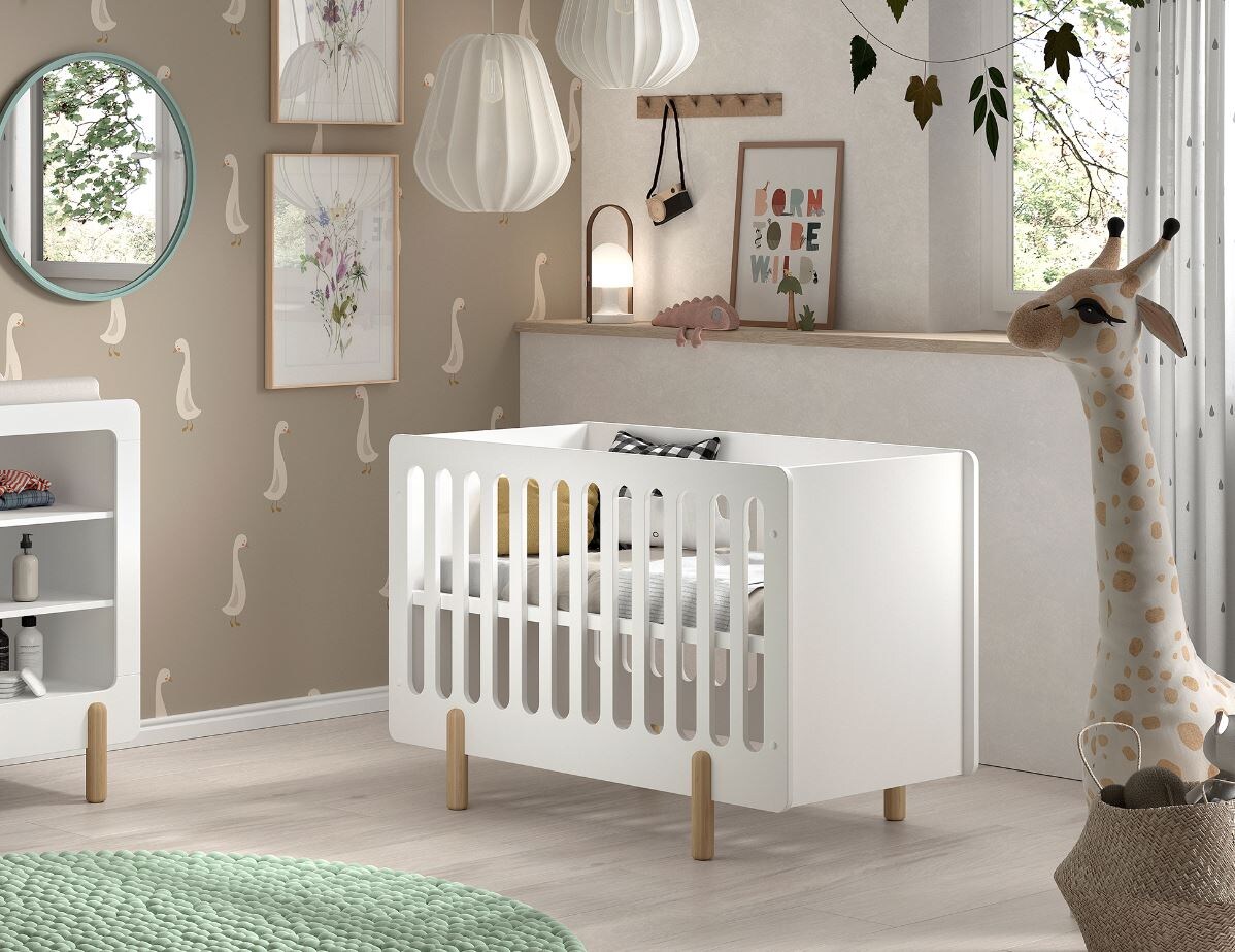 JAXX SMILE Babybett LF 60 x 120 cm, m. verst. Lattenrost, Ausf. MDF weiß lackiert | 05420070241700