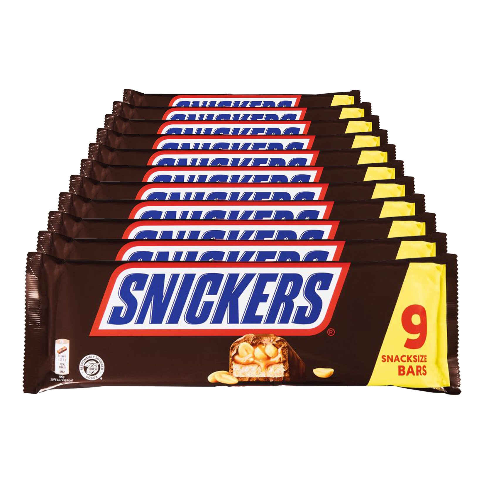 Snickers Multipack 9 St&uuml;ck 319,5 g, 11er Pack - Bild 1