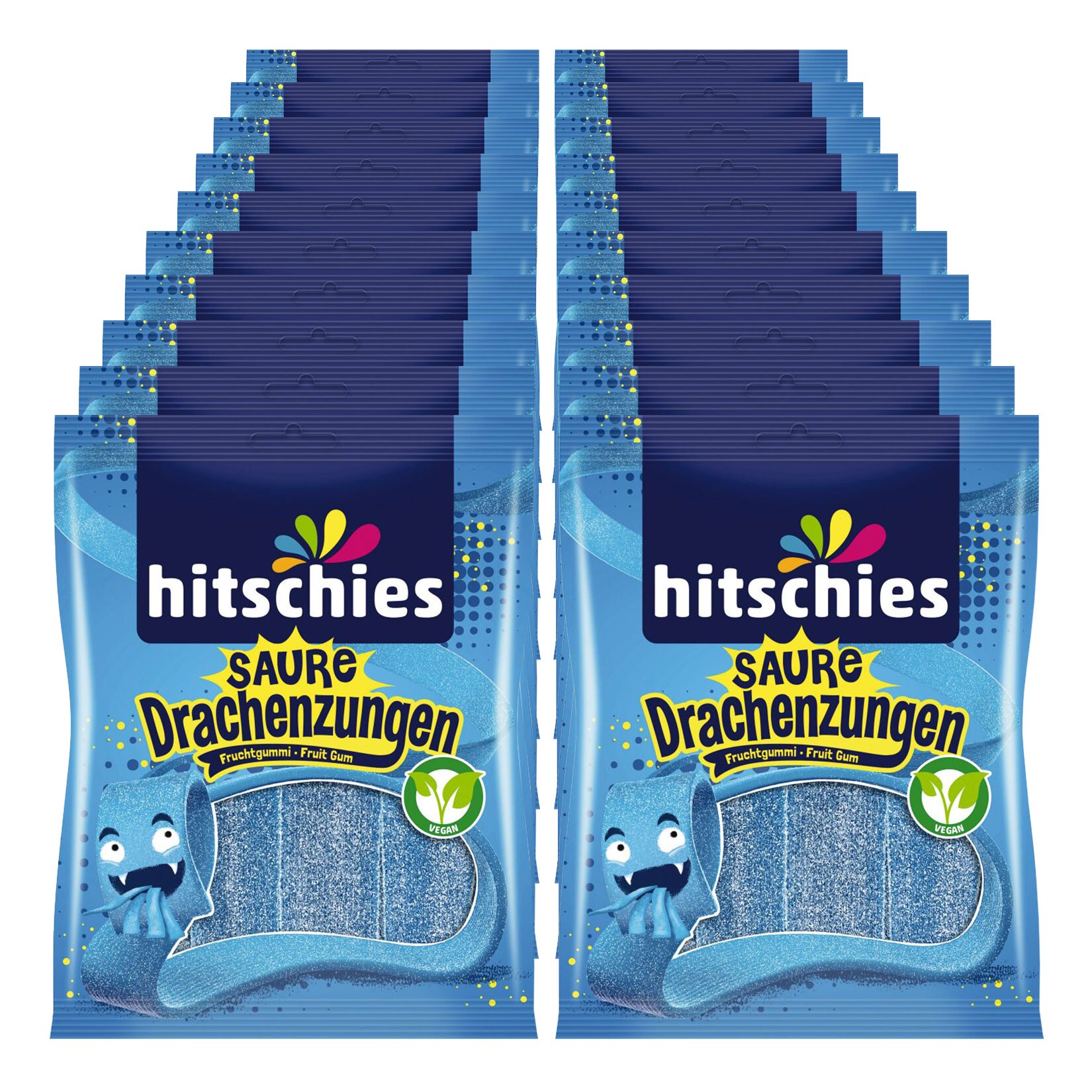 hitschies Saure Drachenzungen blau 125 g, 20er Pack - Bild 1