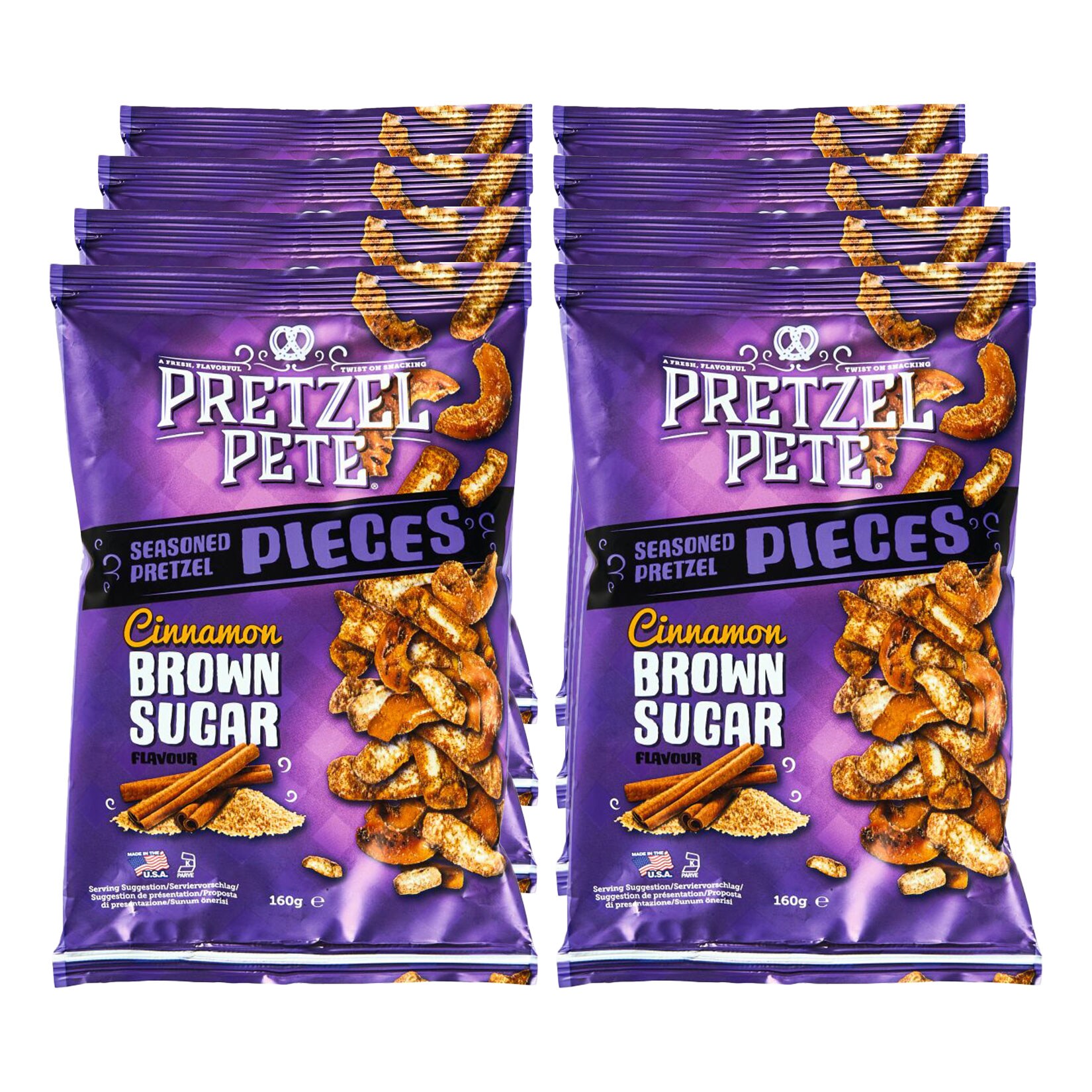 Pretzel Pete Pieces Cinnamon Brown Sugar 160 g, 8er Pack - Bild 1