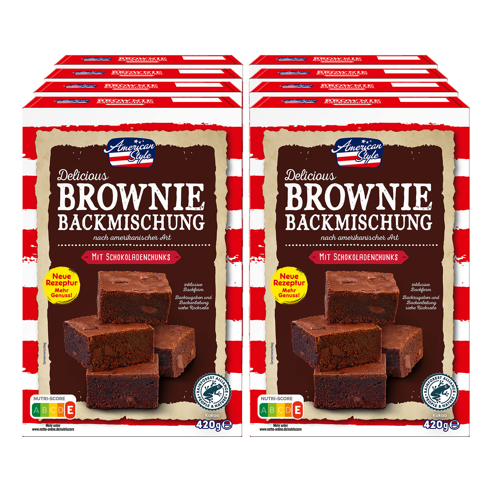 American Style Brownie Backmischung 420 g, 8er Pack - Bild 1