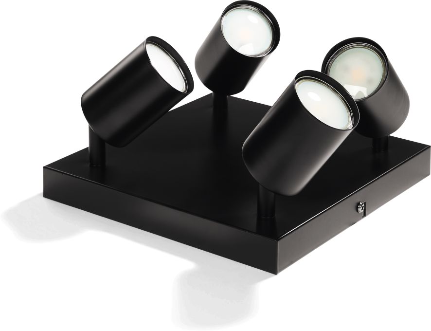 StarQ LED-Deckenleuchte 4-er Spot - Schwarz Matt - versch. Farben - Bild 1