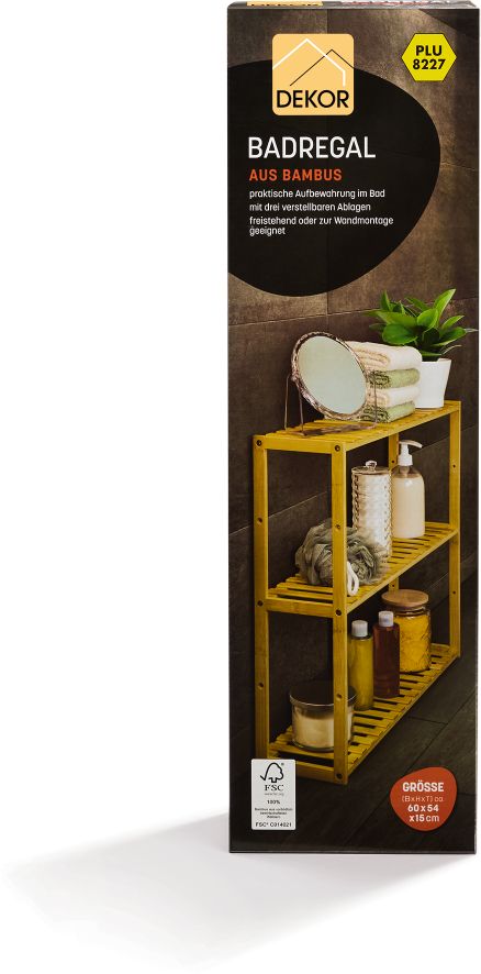 Badregal 3 Ablagen schmal - Bild 1