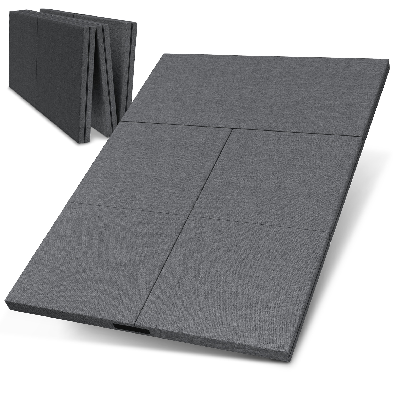 ELONEO Doppelg&auml;stematratze &raquo;3in1&laquo; mit Husse, 140x200x8cm, anthrazit - Bild 1