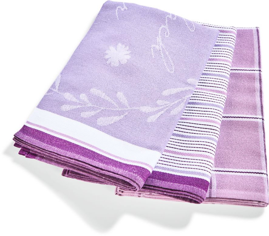 Dekor Geschirrt&uuml;cher GOTS 3er Pack - Einfach nur Lecker (lila) - Bild 1