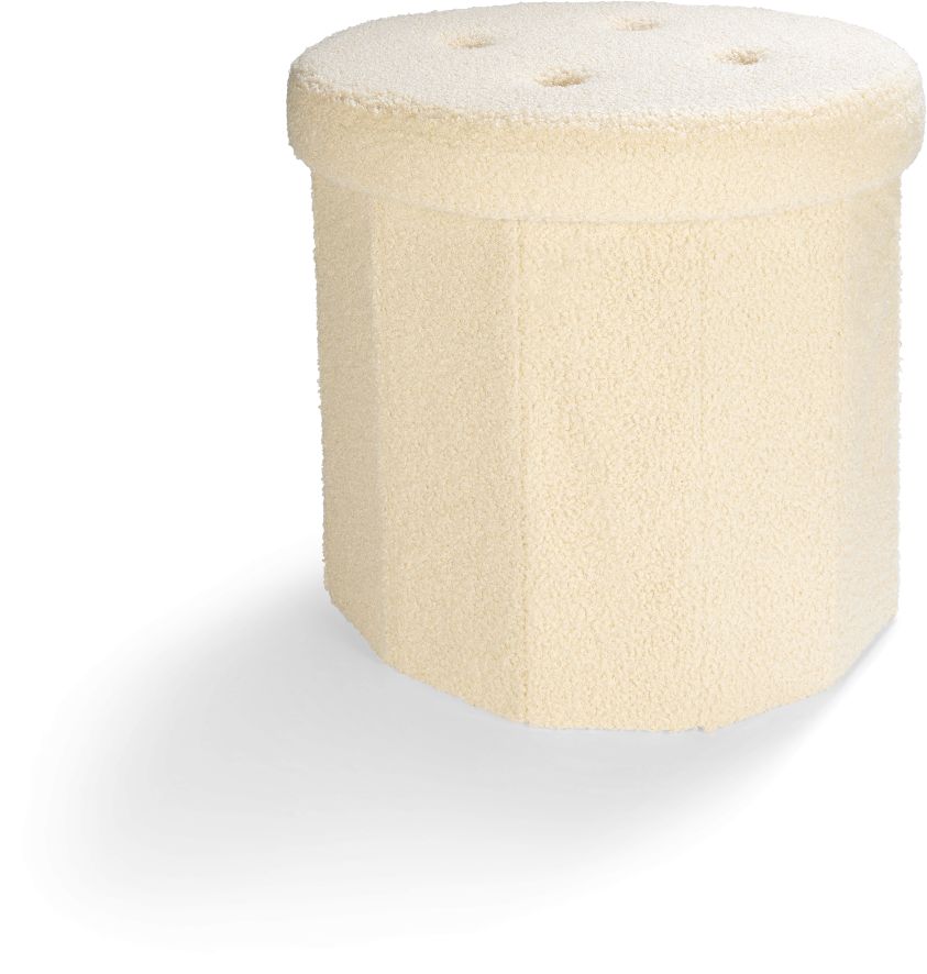 Dekor Sitz- u. Aufbewahrungsbox mit Teddyflausch - creme - Bild 1