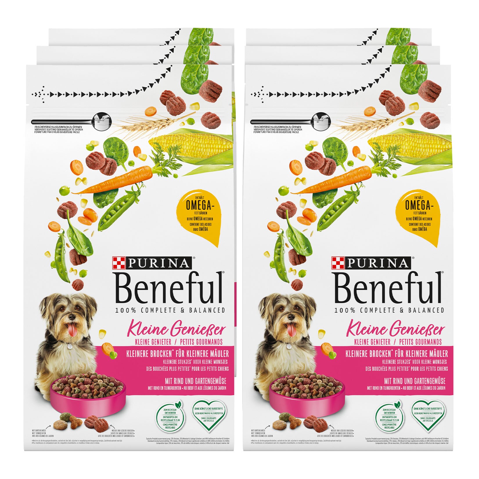 PURINA BENEFUL Hundefutter trocken Kleine Genie&szlig;er mit Rind und Gartengem&uuml;se 1,4 kg, 6er Pack - Bild 1