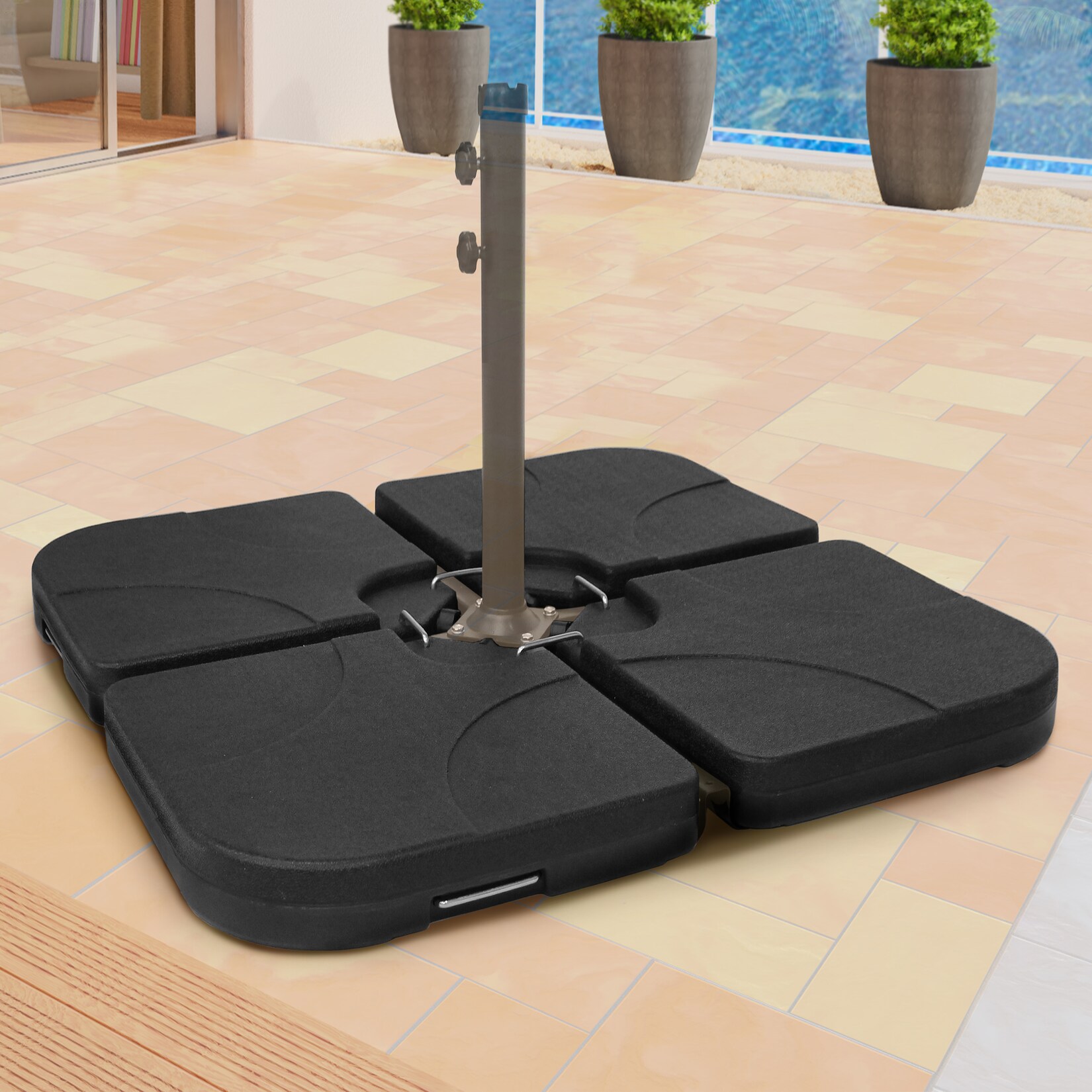 Swing&Harmonie® Schirmständer Gewicht befüllbar bis  Sonnenschirm Schirmgewicht Schirmständer Beschwerungsplatten Sonnenschirmständer Ampelschirm