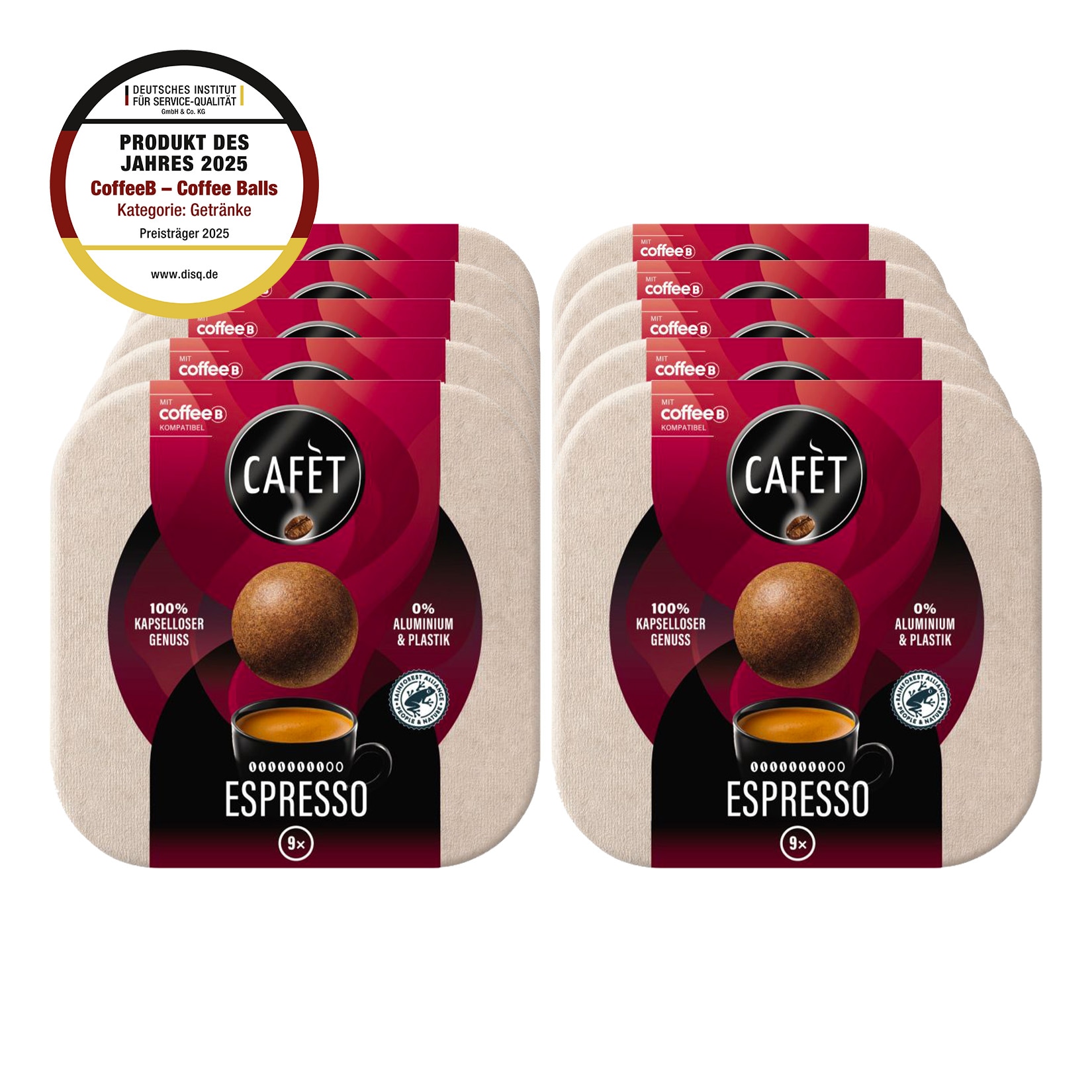 Cafet Espresso f&uuml;r CoffeeB 9 Coffee Balls 51 g, 10er Pack - Bild 1