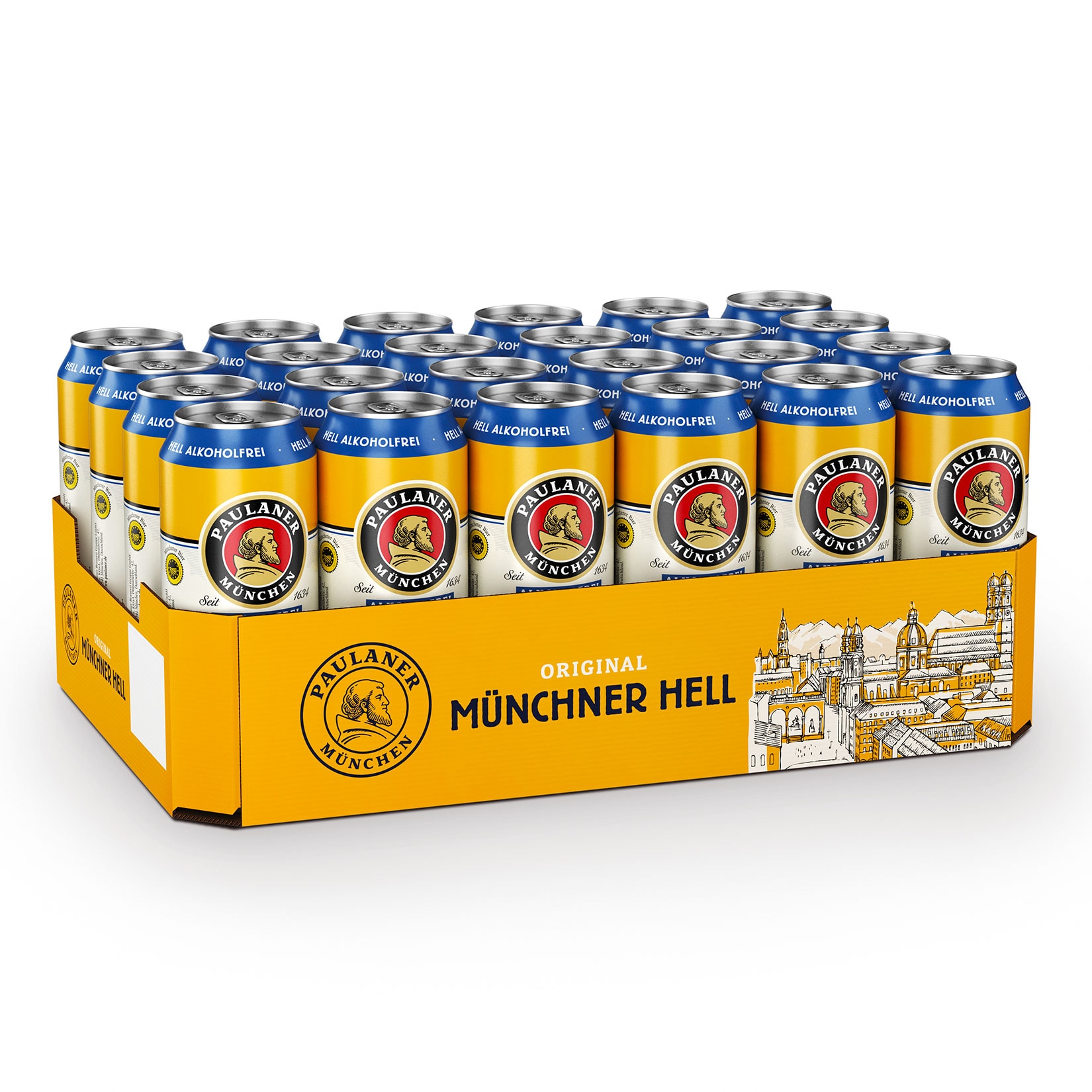 Paulaner M&uuml;nchner Hell Alkoholfrei 0,5 Liter Dose, 24er Pack - Bild 1