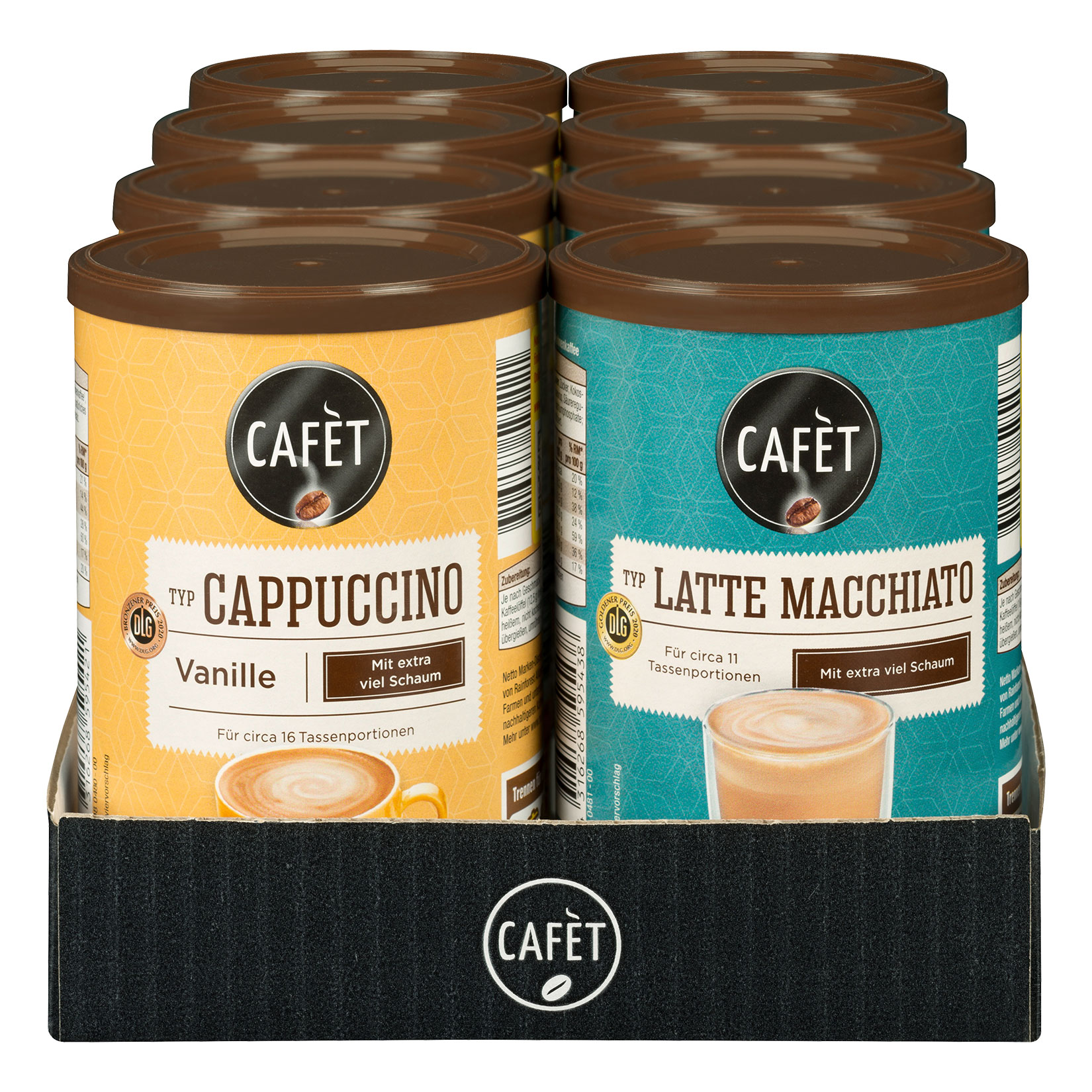 Cafet Cappuccino Vanille / Latte Macchiato 200 g, verschiedene Sorten, 8er Pack - Bild 1