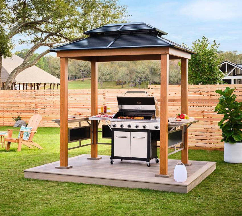 Sojag Pavillon BBQ Maui Holzoptik 158x249x278cm - Bild 1