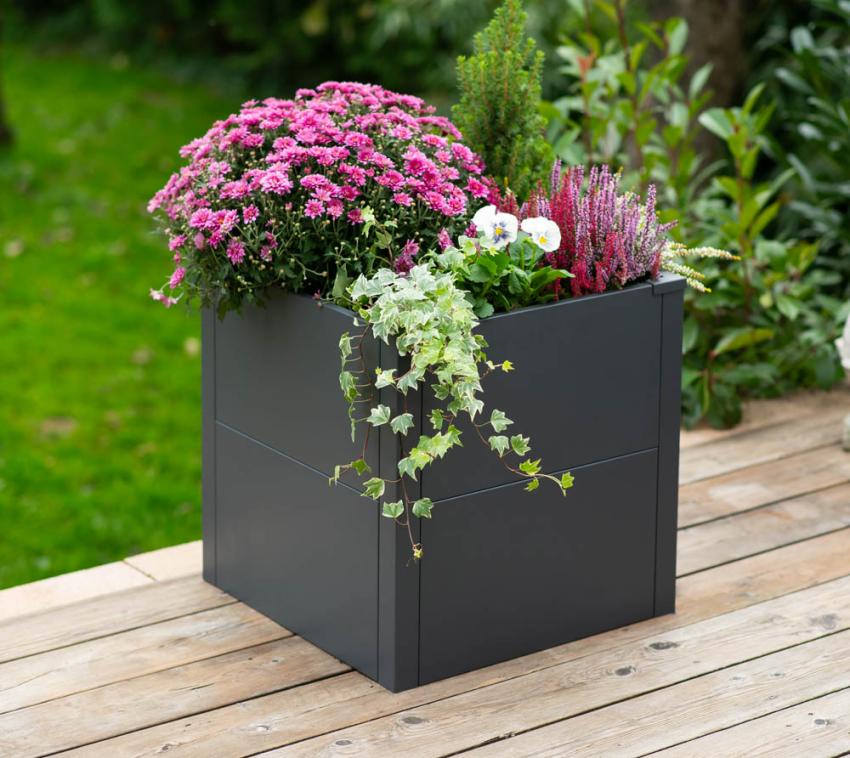 Westmann Metall Pflanzk&uuml;bel Talus S Anthrazit 50x50x50cm 