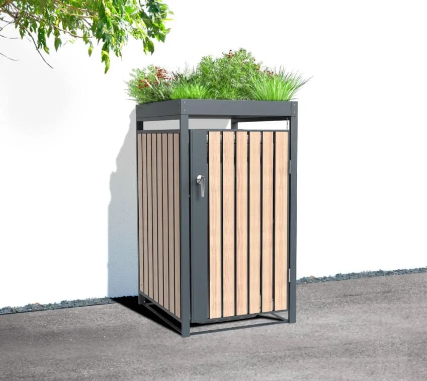 Westmann M&uuml;lltonnenbox Planta | 1x 240 L Holzoptik 84x68x124,5cm - Bild 1