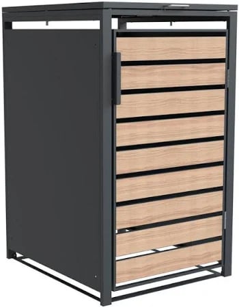 Westmann M&uuml;lltonnenbox Lacina | 1x 240 L Holzoptik 80x68x116cm - Bild 1